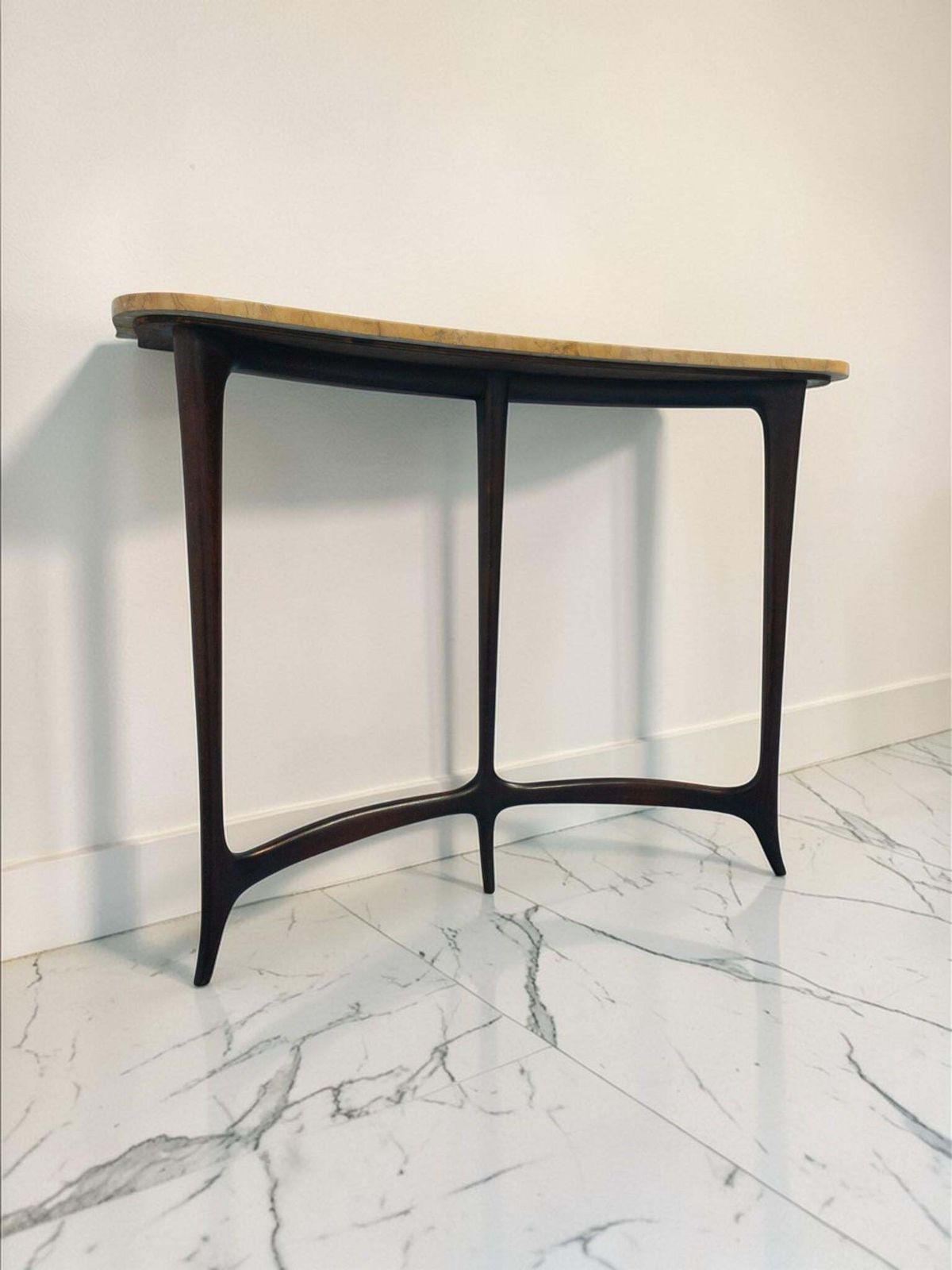 Italian Mid Century Console Table Designed By Ezio Minotti In 1950s. photo for sale