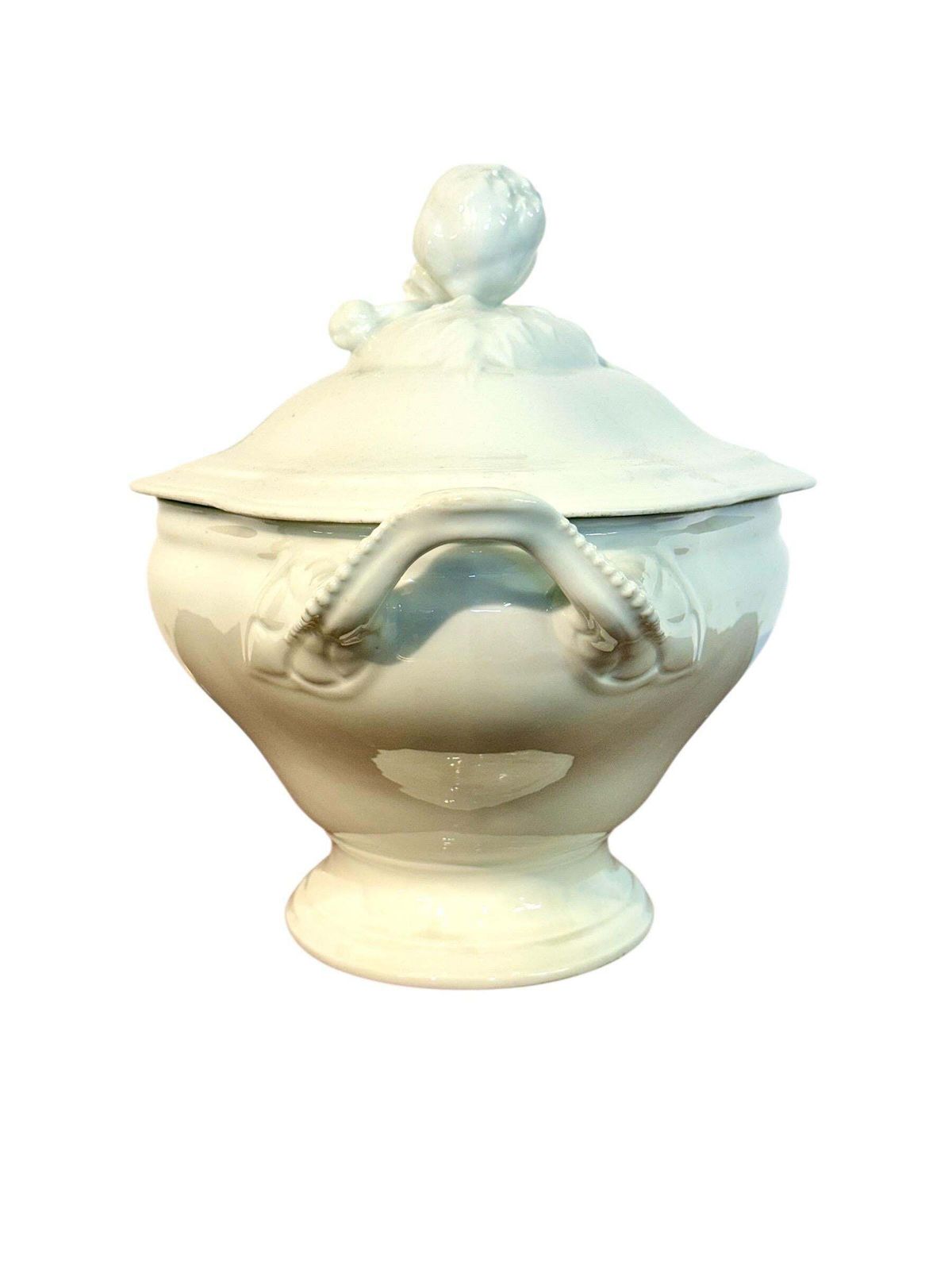 19th Century Large French Porcelain Tureen, Blanc Marseille photo Home Decor