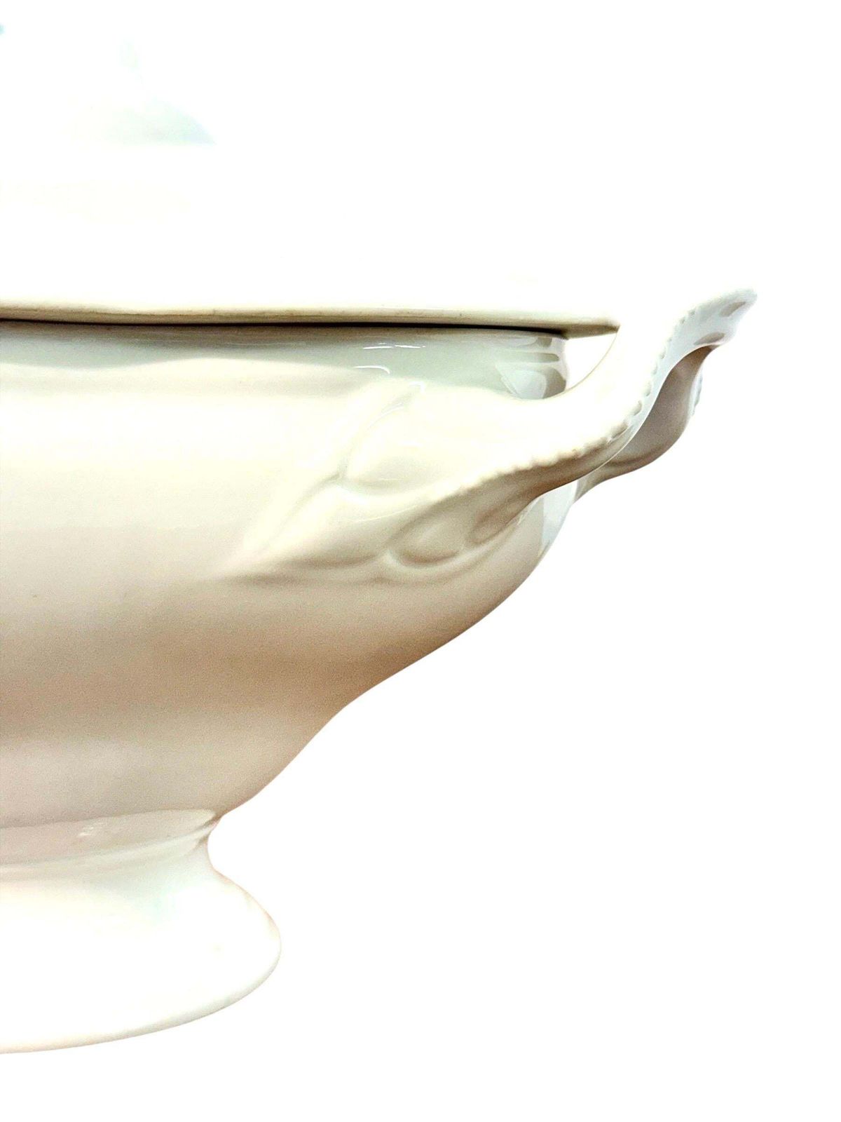 photo furniture 19th Century Large French Porcelain Tureen, Blanc Marseille