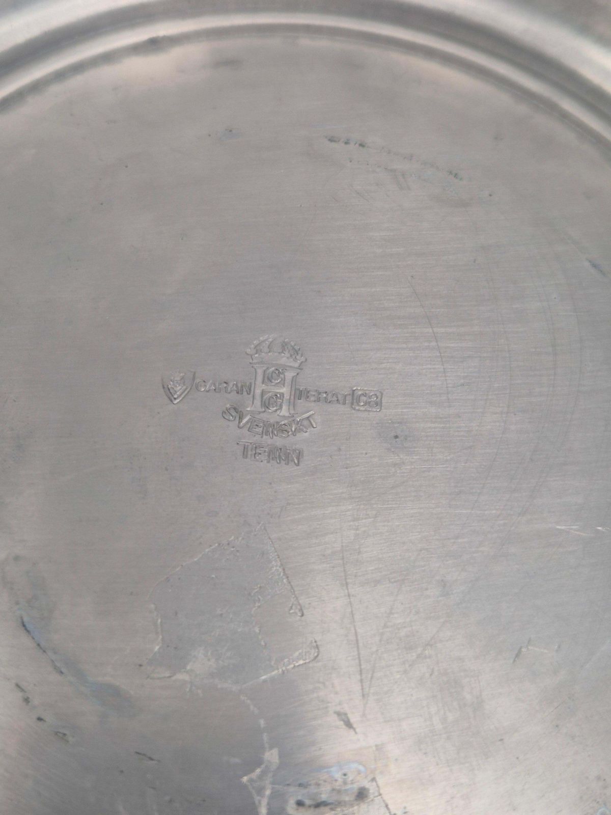 Rare Swedish Grace Lid Box In Pewter With Decor Of Flame By Sylvia Stave, Cgh. photo vintage