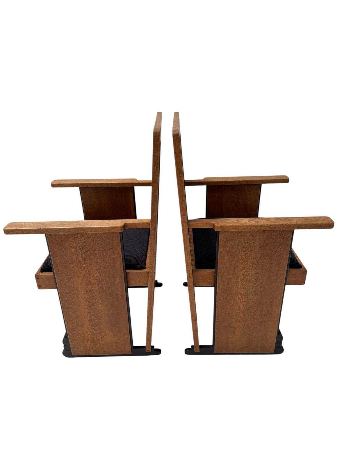 Two Art Deco Modernist High Back Armchairs By Architect Caspers, 1920s photo vintage