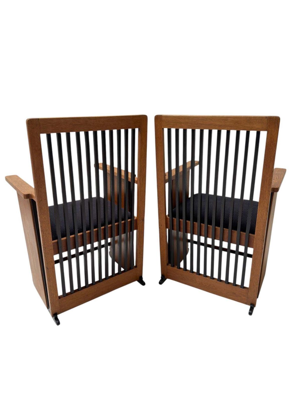 photo furniture Two Art Deco Modernist High Back Armchairs By Architect Caspers, 1920s
