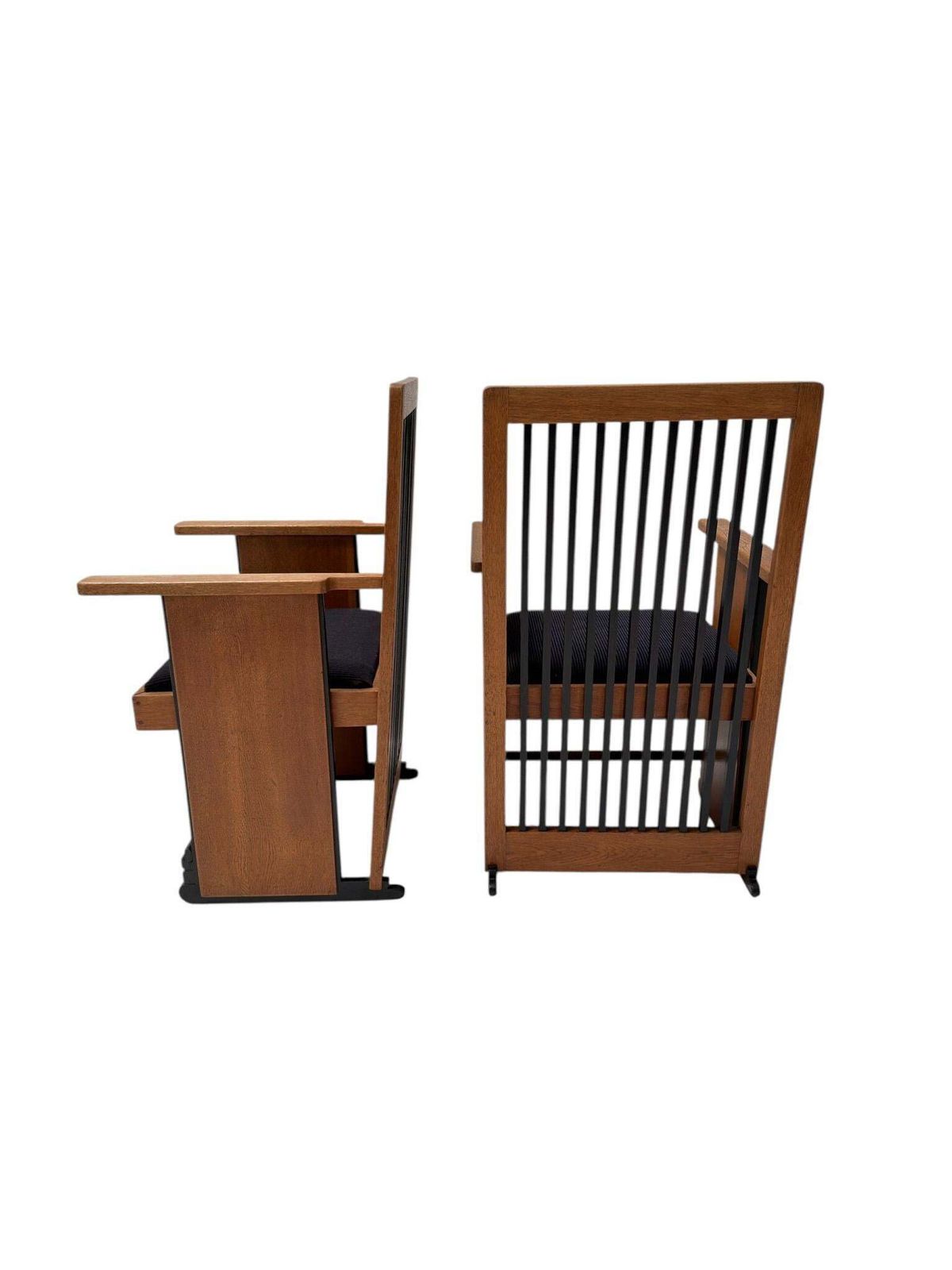 photo for sale Two Art Deco Modernist High Back Armchairs By Architect Caspers, 1920s