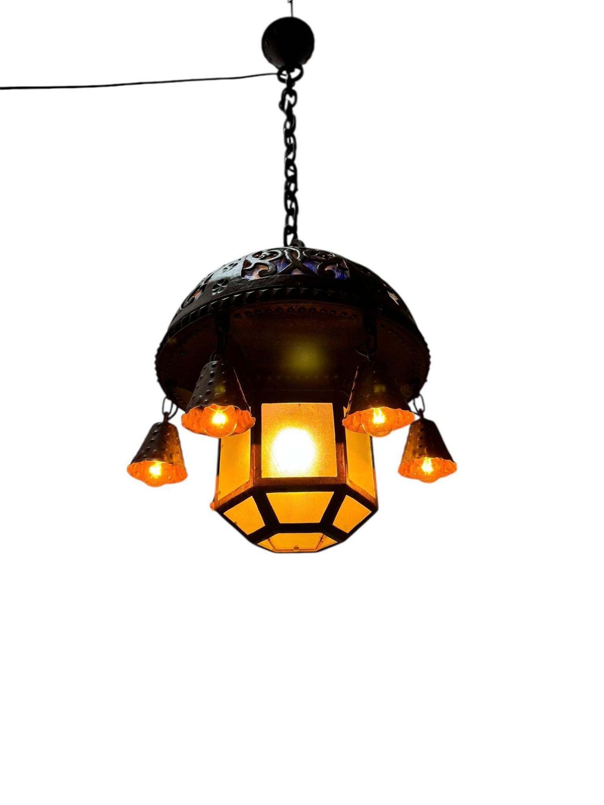 2391.0 Vienna Secession Art Nouveau Chandelier Austria, 1900s photo