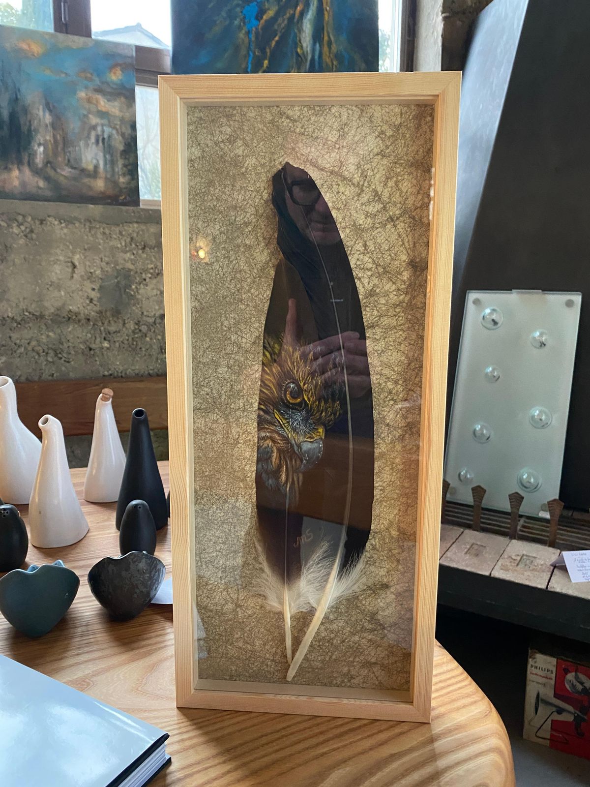 Sandra Melinsandra Melin Rapace Acrylic On Black Turkey Feather 20242023 photo furniture