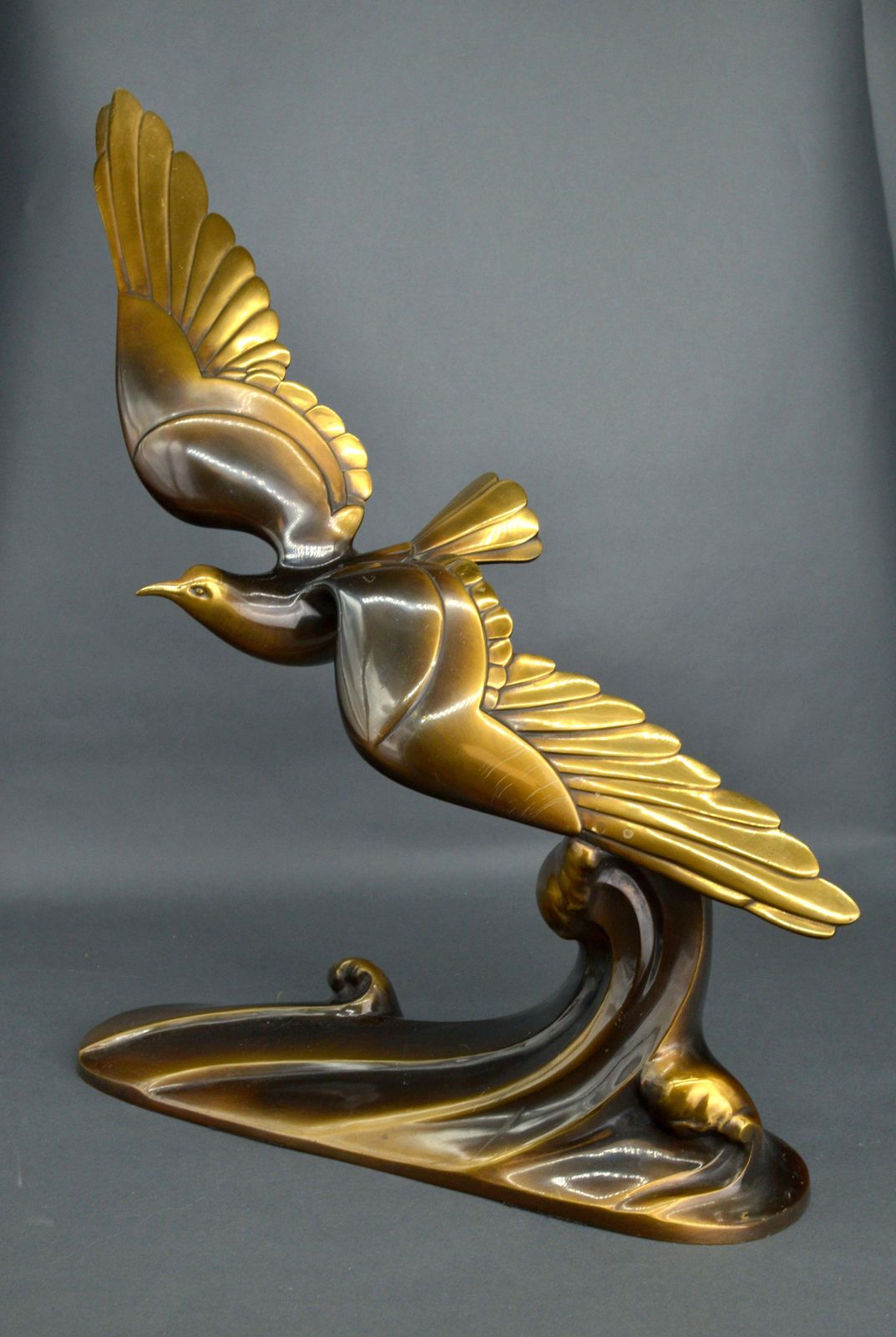 Unknowna. Soleau Gulls Over The Waves. Art Deco. Paris, Bronze, 52x58x25 Cm photo furniture