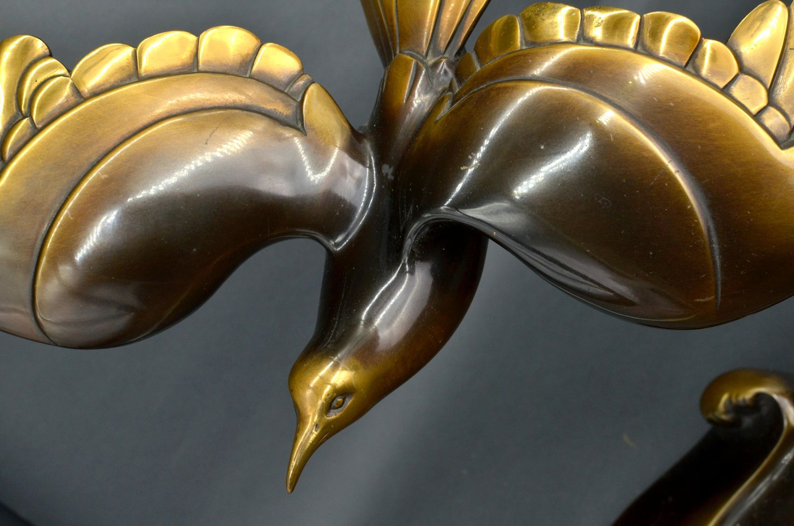 Unknowna. Soleau Gulls Over The Waves. Art Deco. Paris, Bronze, 52x58x25 Cm photo for sale