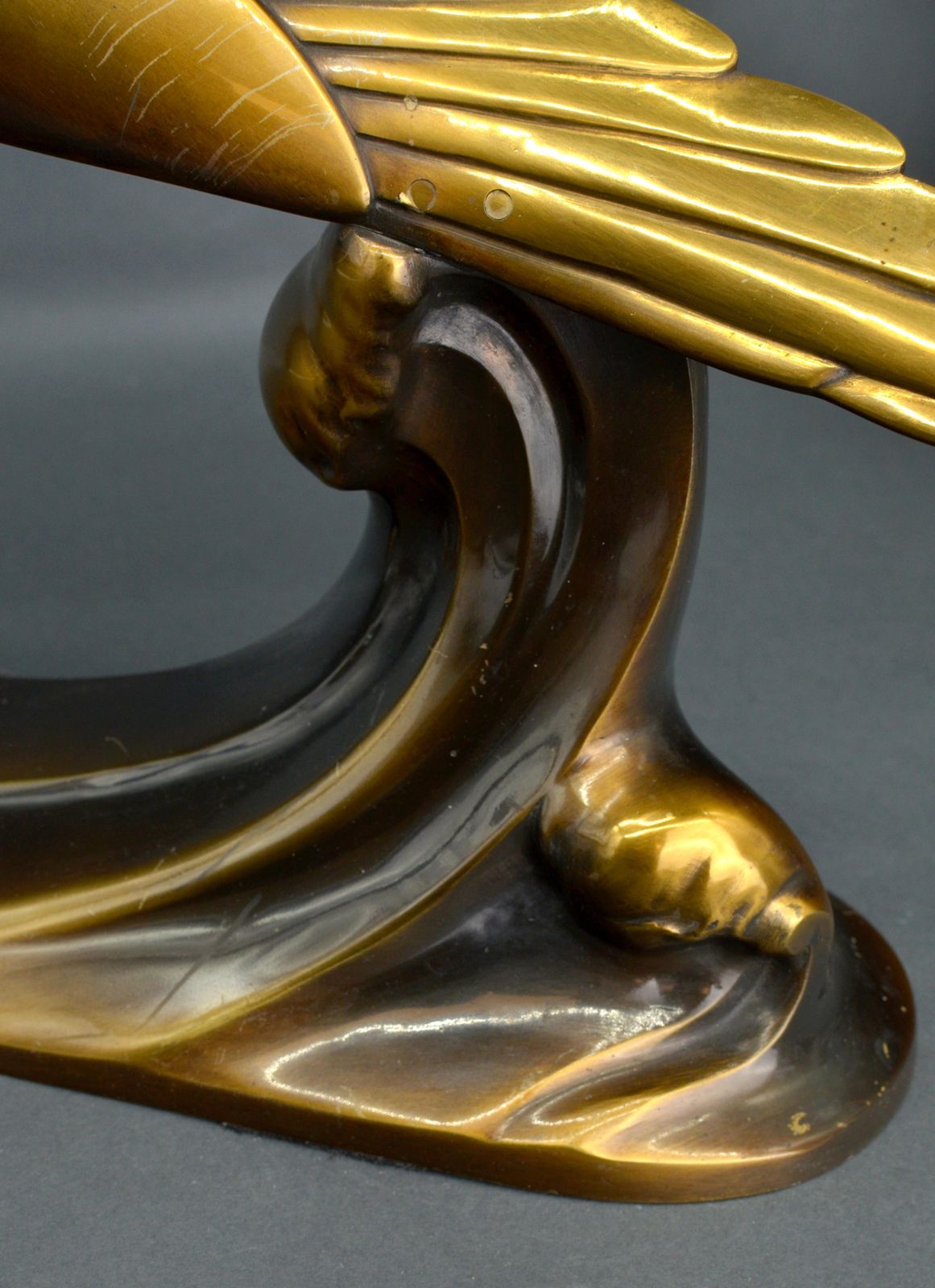 Unknowna. Soleau Gulls Over The Waves. Art Deco. Paris, Bronze, 52x58x25 Cm photo Art