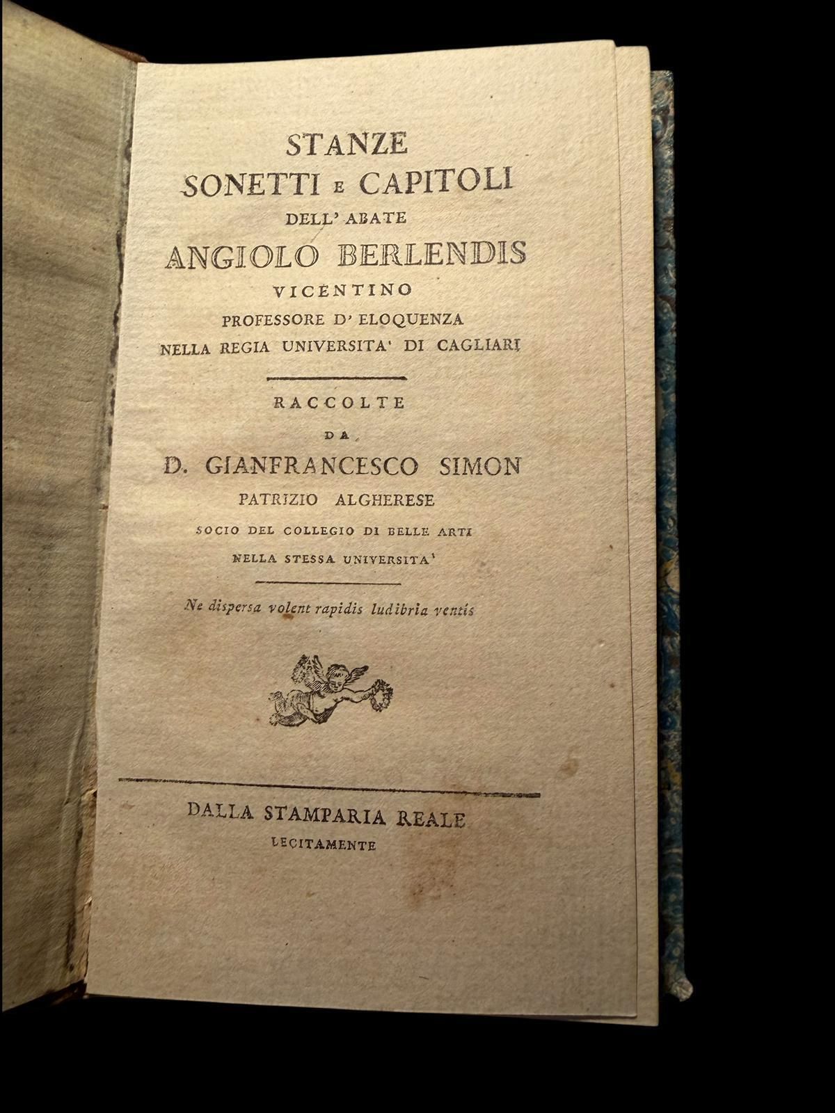 photo furniture Of The Poems Of Angiolo Berlendis   Complete In Three Volumes Turin, 1764