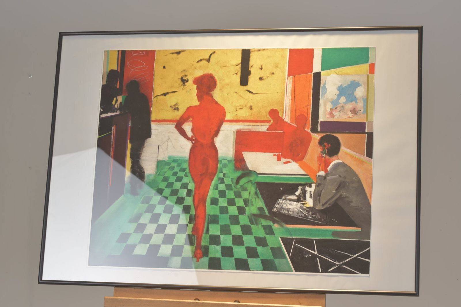Reinhard Stangl, Bar Scene (Paris Bar) With Checkered Floor, Circa 2000, Print photo Art