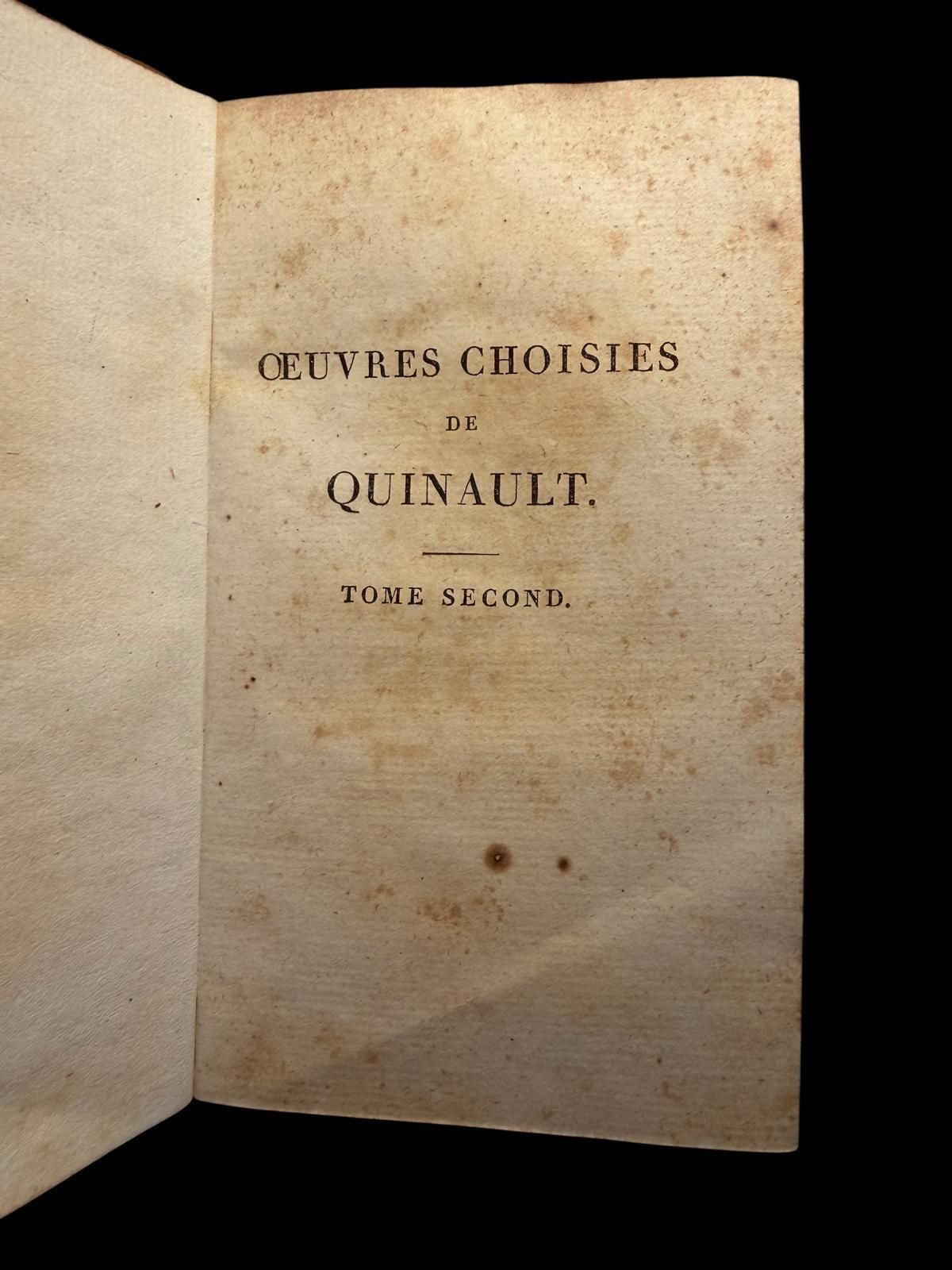 Quinault   Oeuvres Choisies   Tome Second   Paris, 1801   Didot Edition   Leathe photo vintage