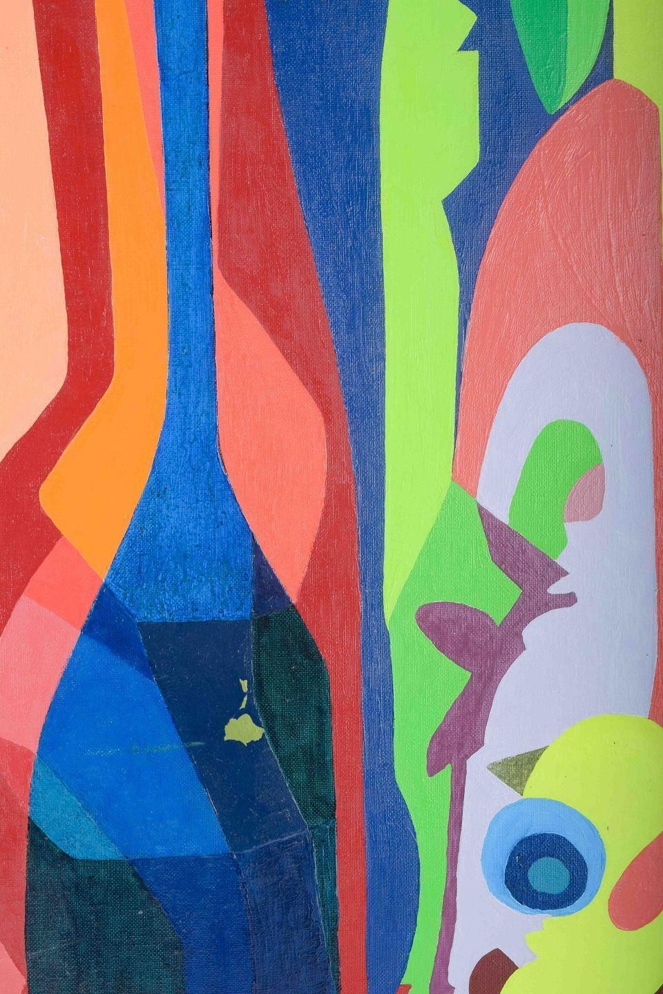 Tord Petter Berlin, Swedish Artist. Oil On Canvas. Abstract Composition. photo for sale