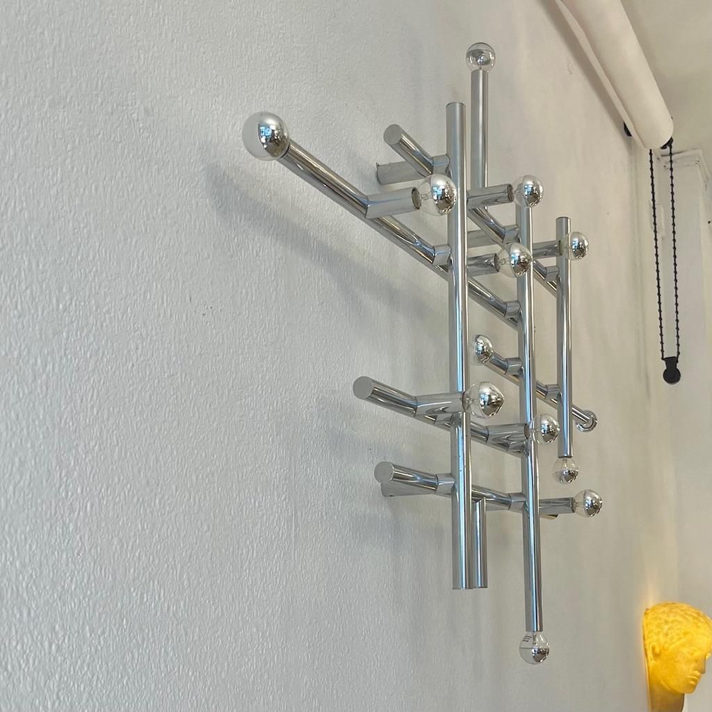 Wall Or Ceiliing Chrome Tubular Lamp By Temde Lightings In Switzerland Ca. 1970s photo buy
