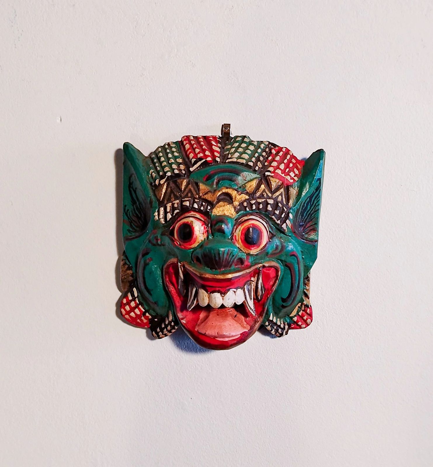Mid–20th Century Hand Carved Balinese Raksasa Mask, Indonesia, C.1950–1970 photo furniture