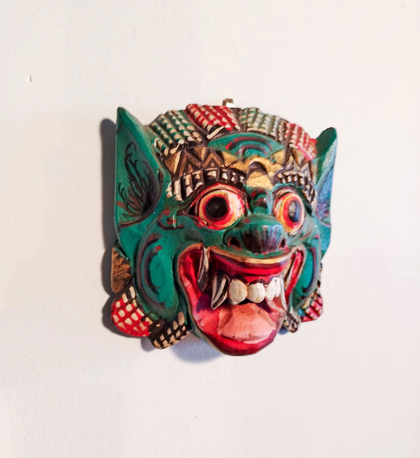 Mid–20th Century Hand Carved Balinese Raksasa Mask, Indonesia, C.1950–1970 photo Art