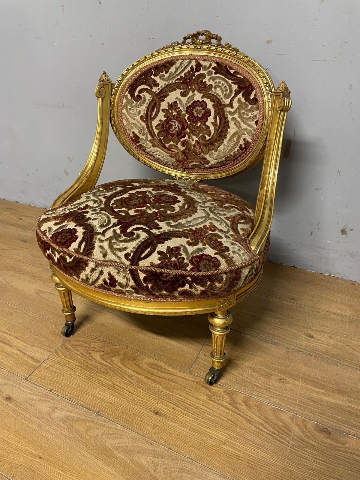 C19th Carved Giltwood Nursing Chair