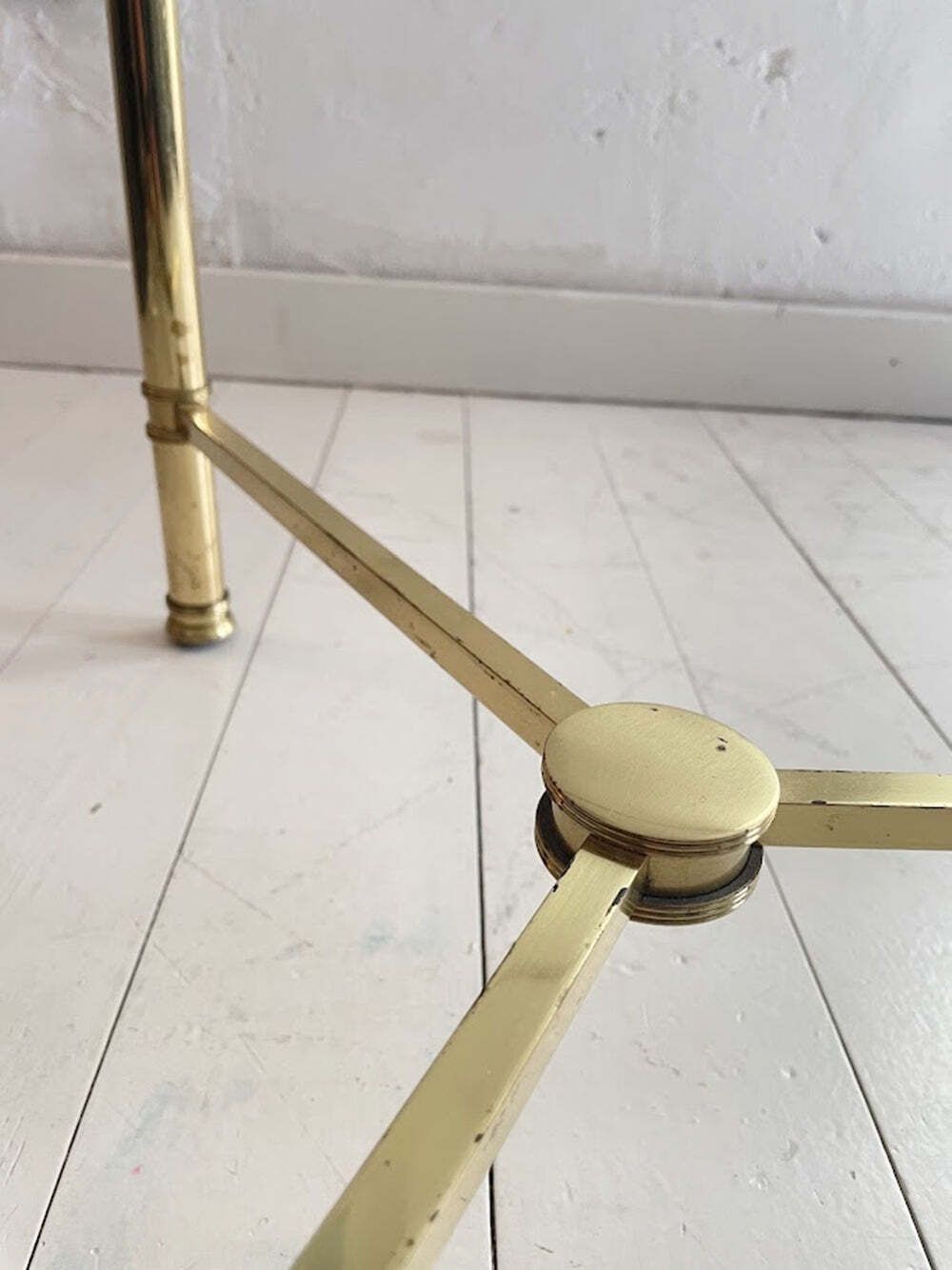 French Brass And Glass Round Cocktail Table In The Style Of Maison Baguès photo buy