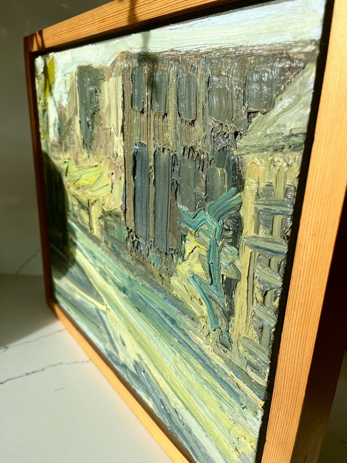Oil On Canvas "Across Victoria Road" Painting By Charles Clarke photo vinterior