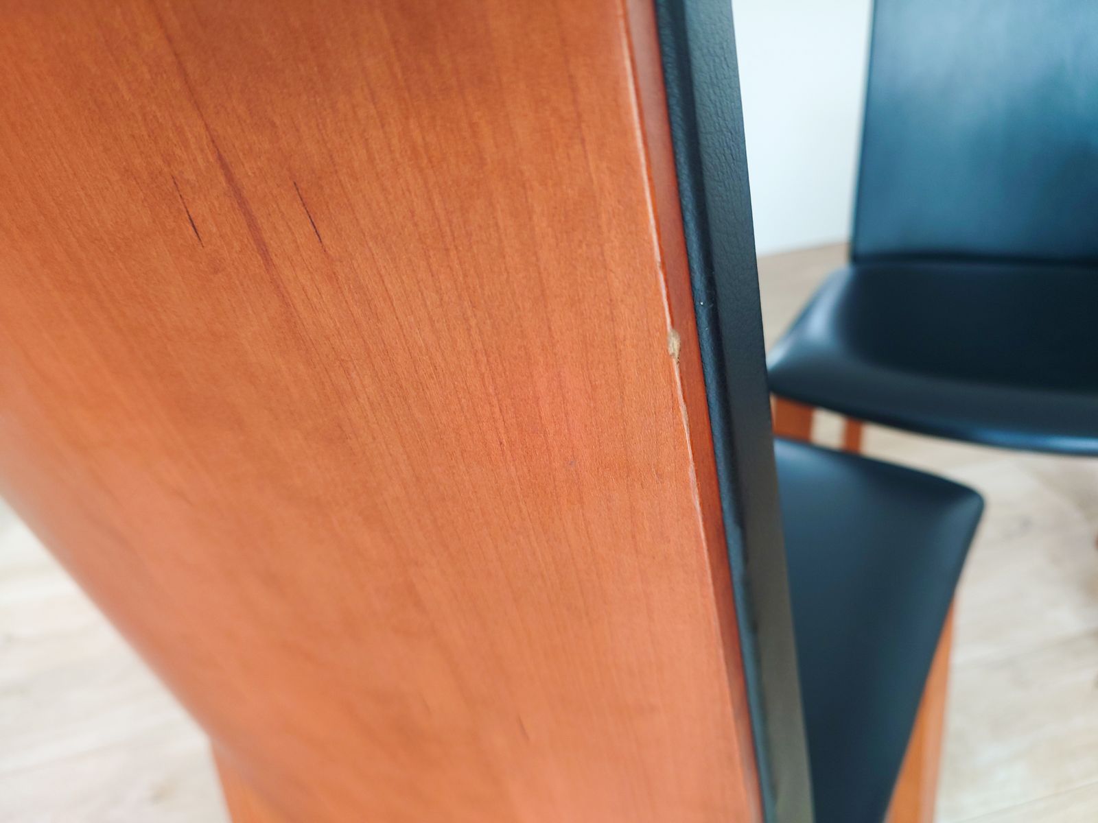 Per Hansbaek For Skovby Sm51 Danish Cherry Wood And Leather Dining Chairs photo Furniture