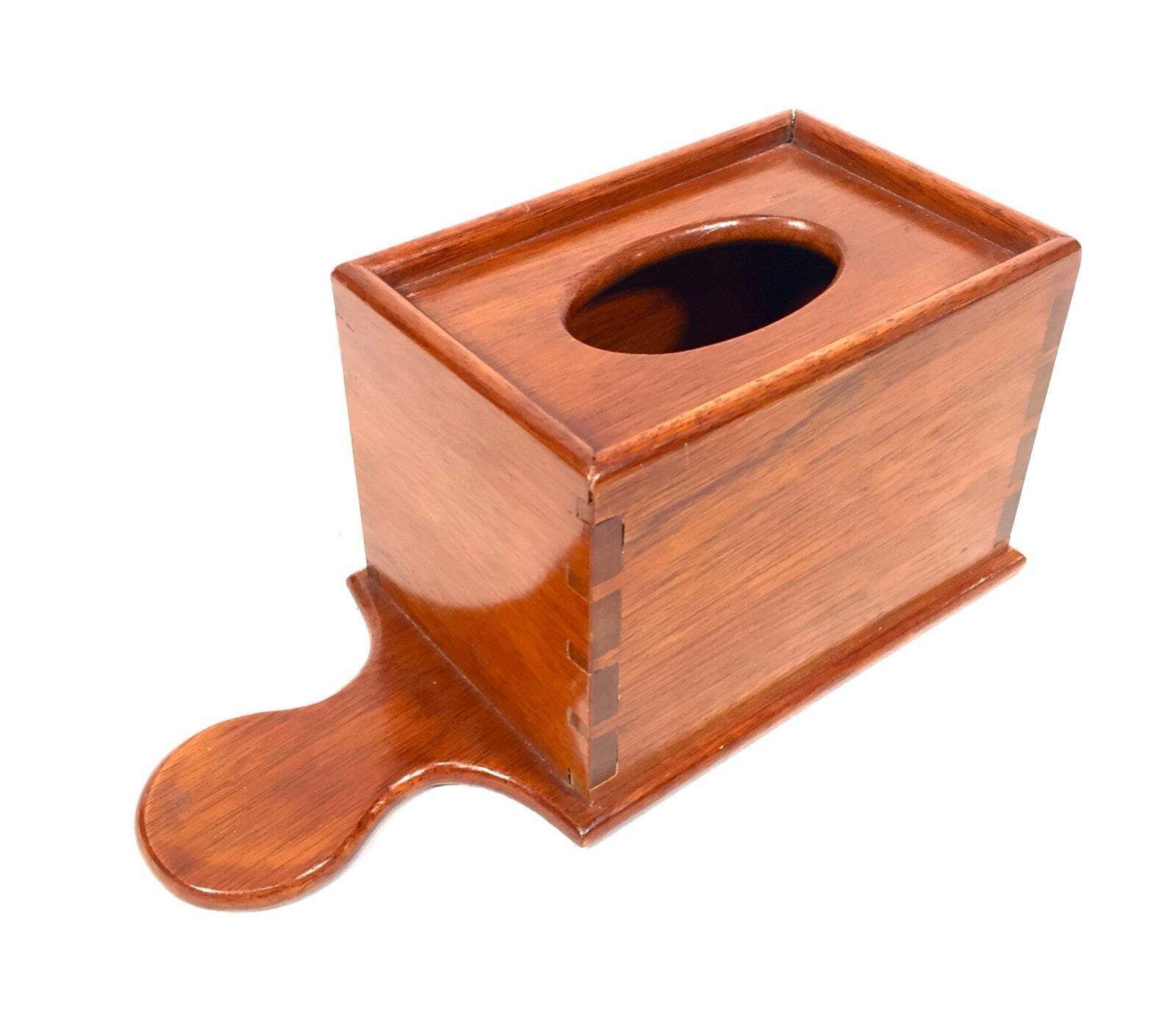 Antique Wooden Mahogany Church Used Handled Collection Box / Circa 1920 photo vinterior
