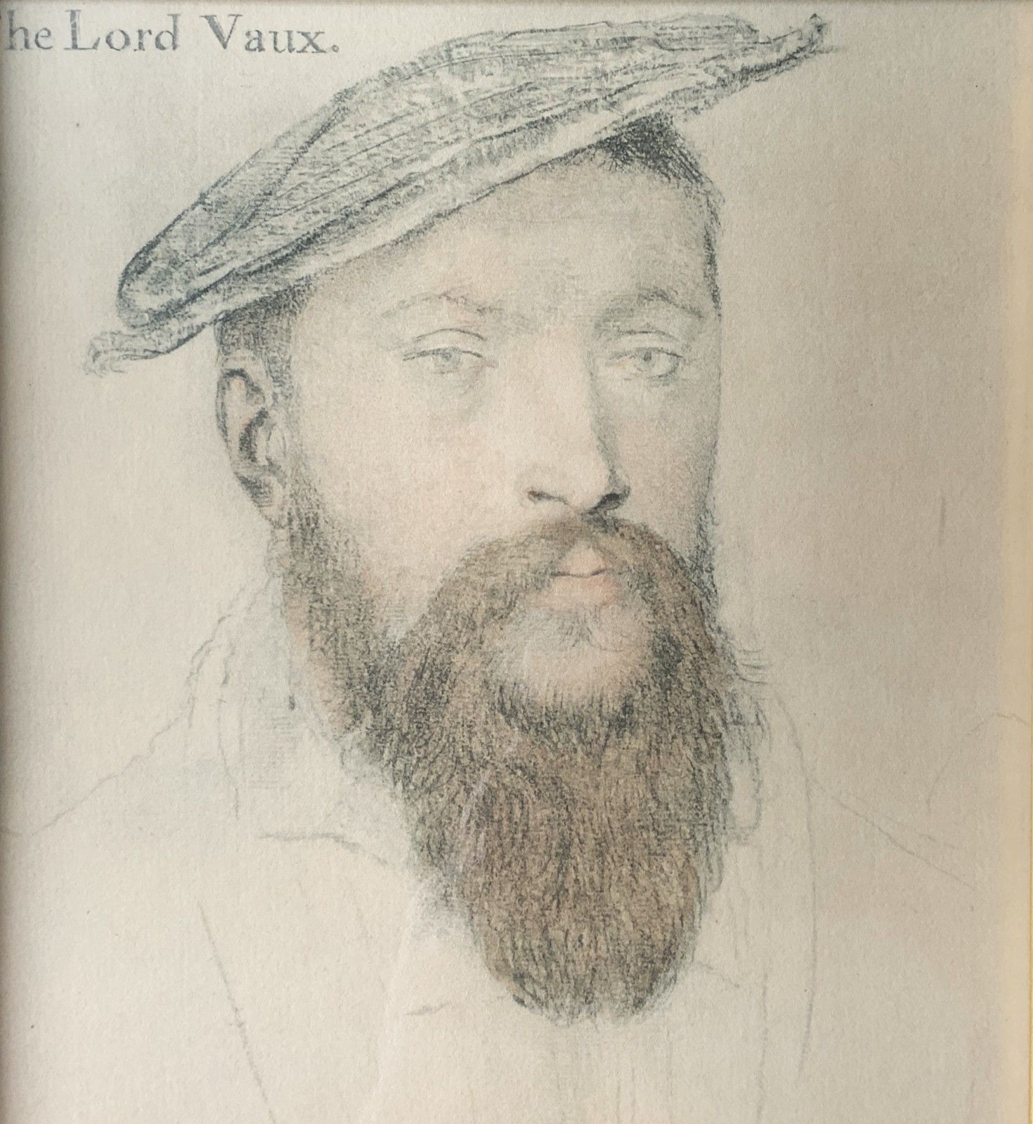 Original Portrait Drawing Of 16th Century Lord Vaux, After Hans Holbein photo for sale