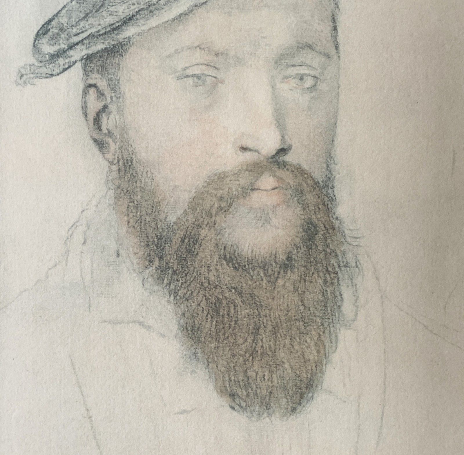 Original Portrait Drawing Of 16th Century Lord Vaux, After Hans Holbein photo 289.0