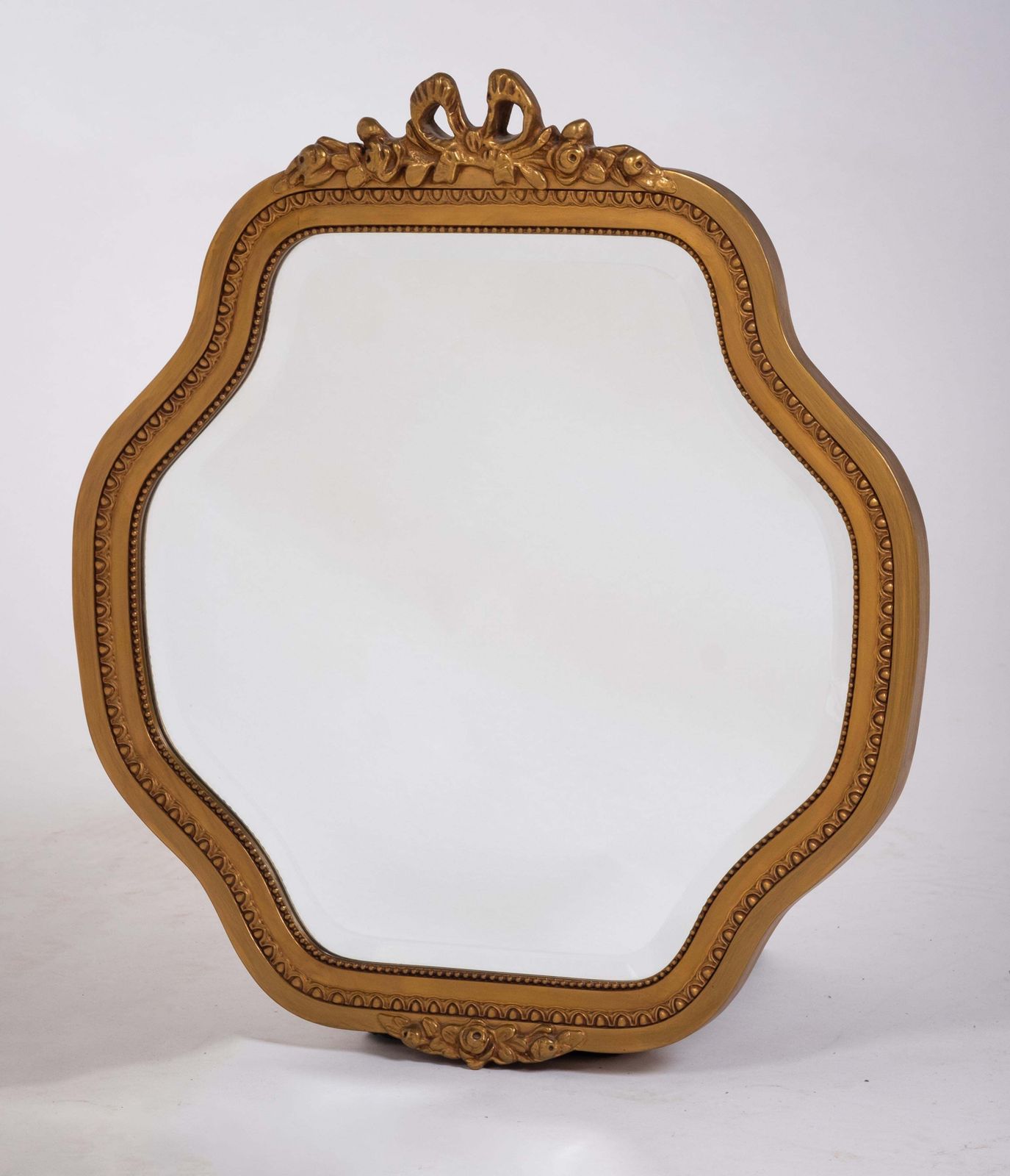 Antique Gold Mirror With Faceted Glass, 1930s photo for sale