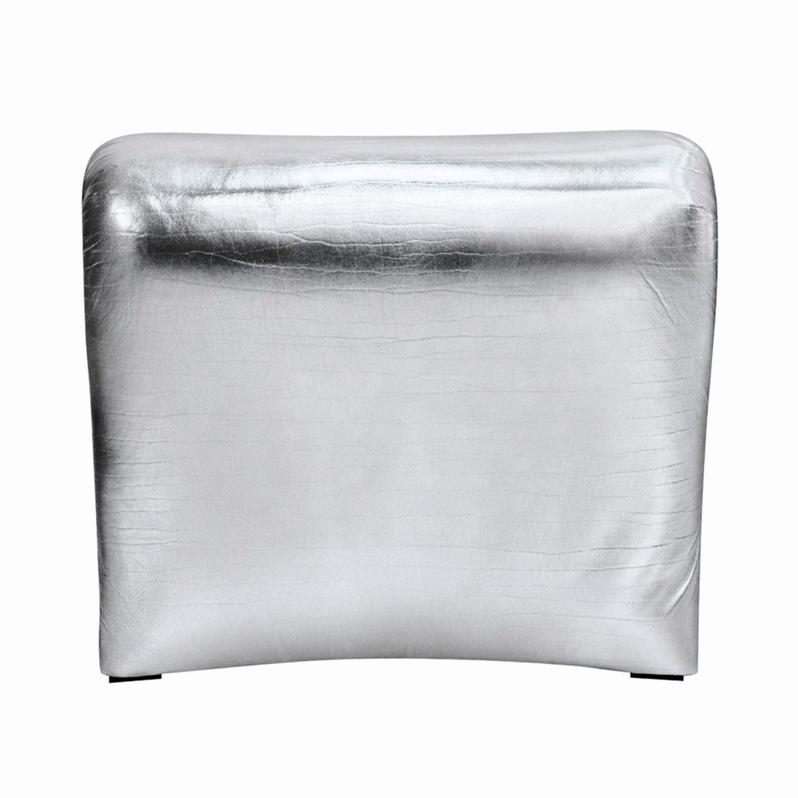 Space Age Moscheni Fiberglass And Silver Vinyl Fabric Italian 1970s Lounge Chair photo 2172.0