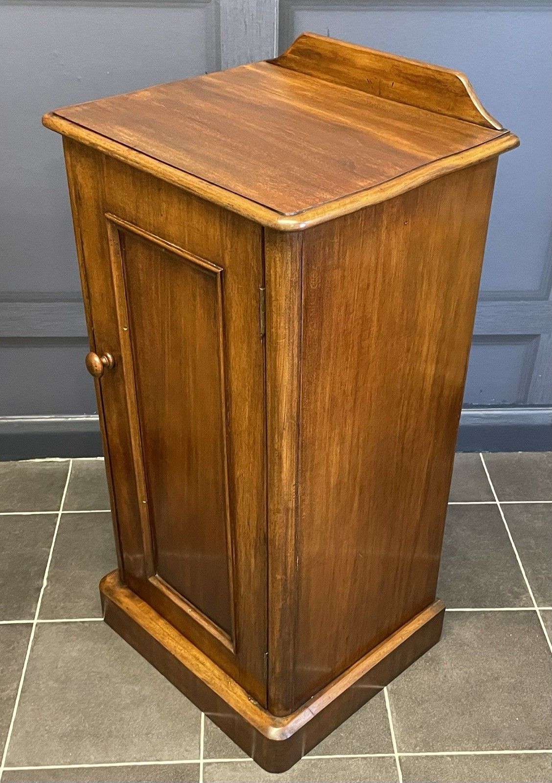 Victorian Antique Mahogany Bedside Cabinet Pot Cupboard Panelled Door photo for sale