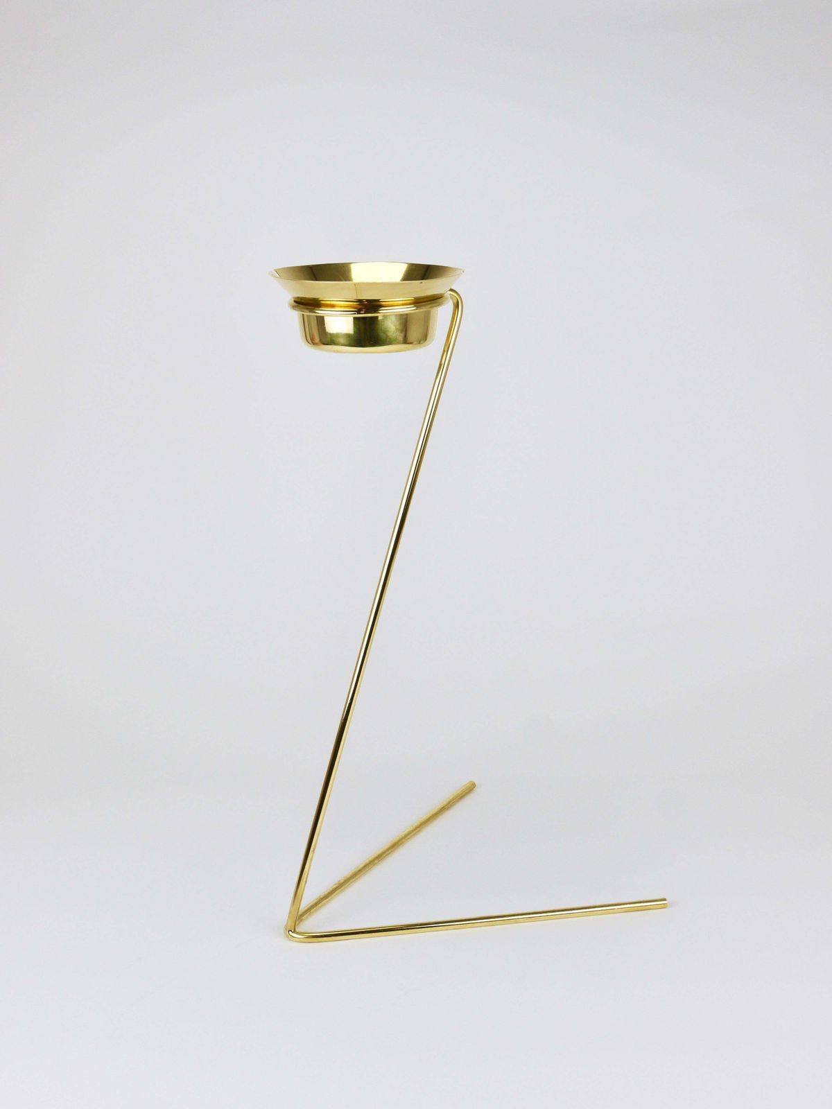 Rare Carl Auböck Brass Standing Floor Ashtray, Smoking Stand, Austria, 1950s photo vinterior