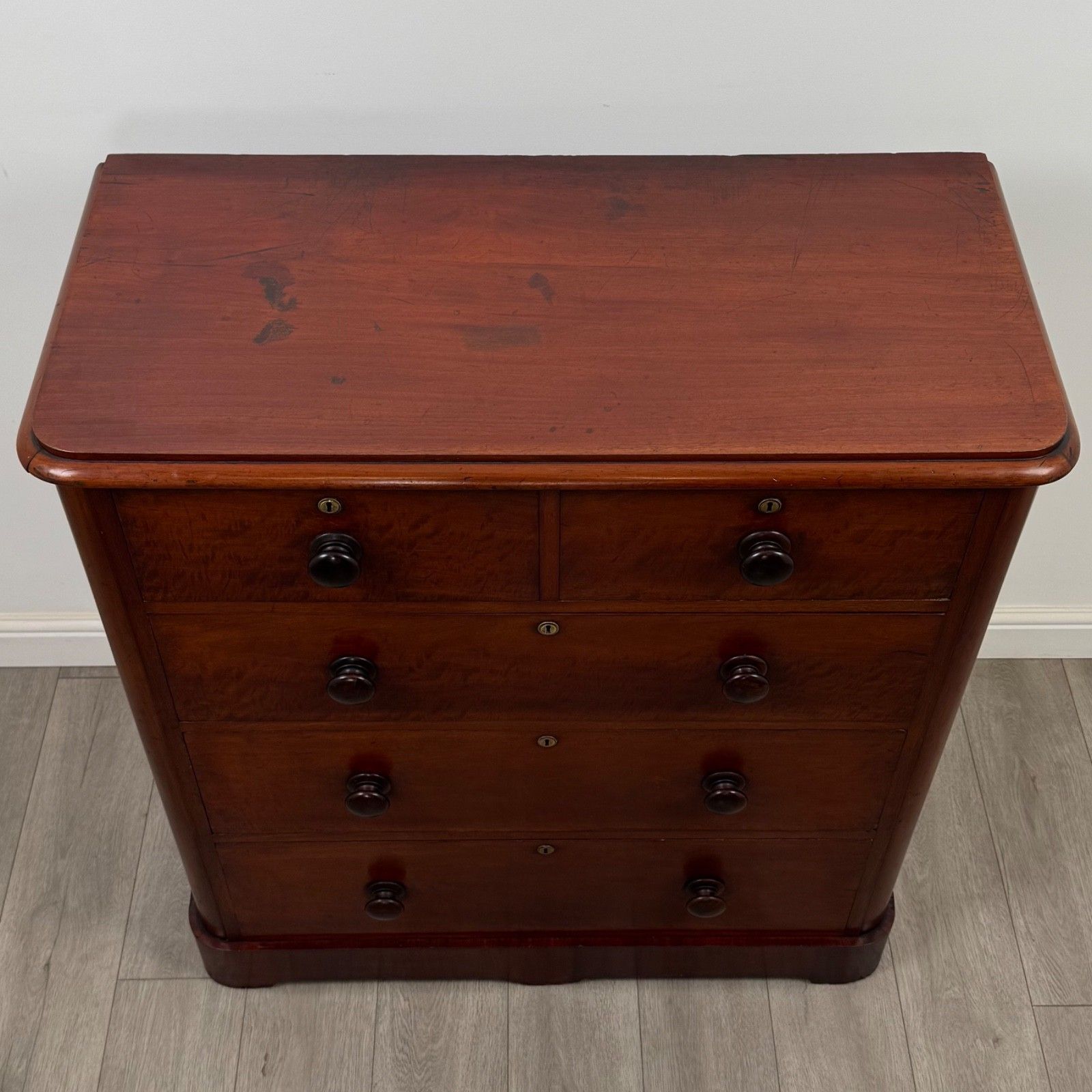 photo furniture Antique 19th Century Victorian Mahogany Chest Of Drawers ( Af 5254 )
