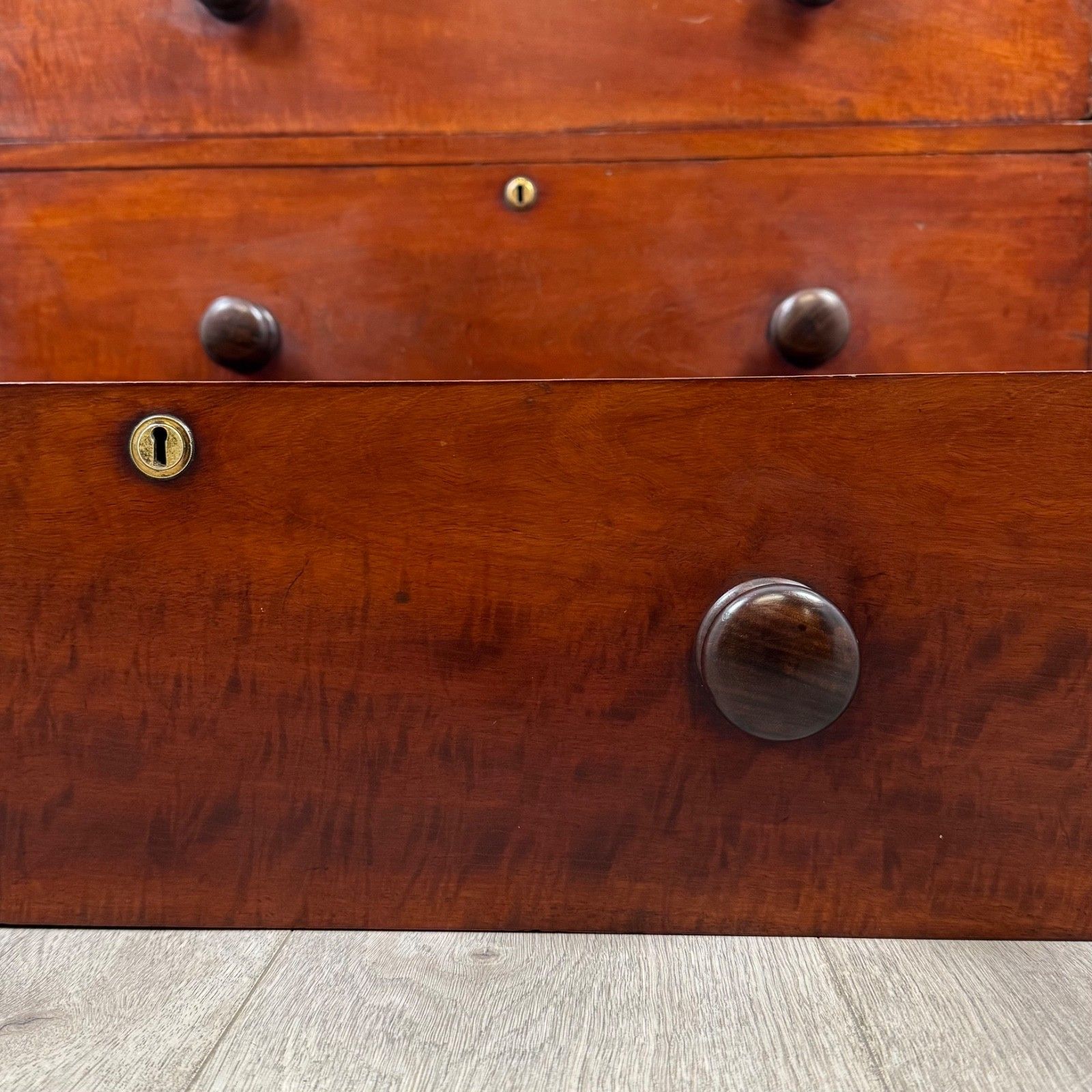 Furniture Antique 19th Century Victorian Mahogany Chest Of Drawers ( Af 5254 ) photo