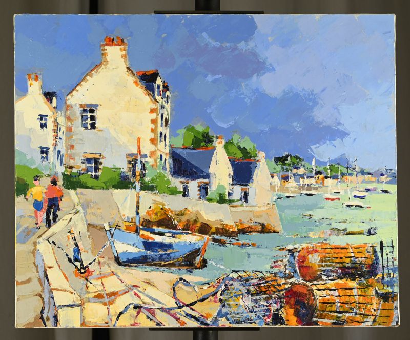Small Breton Port, 1900s, Oil On Canvas photo vinterior