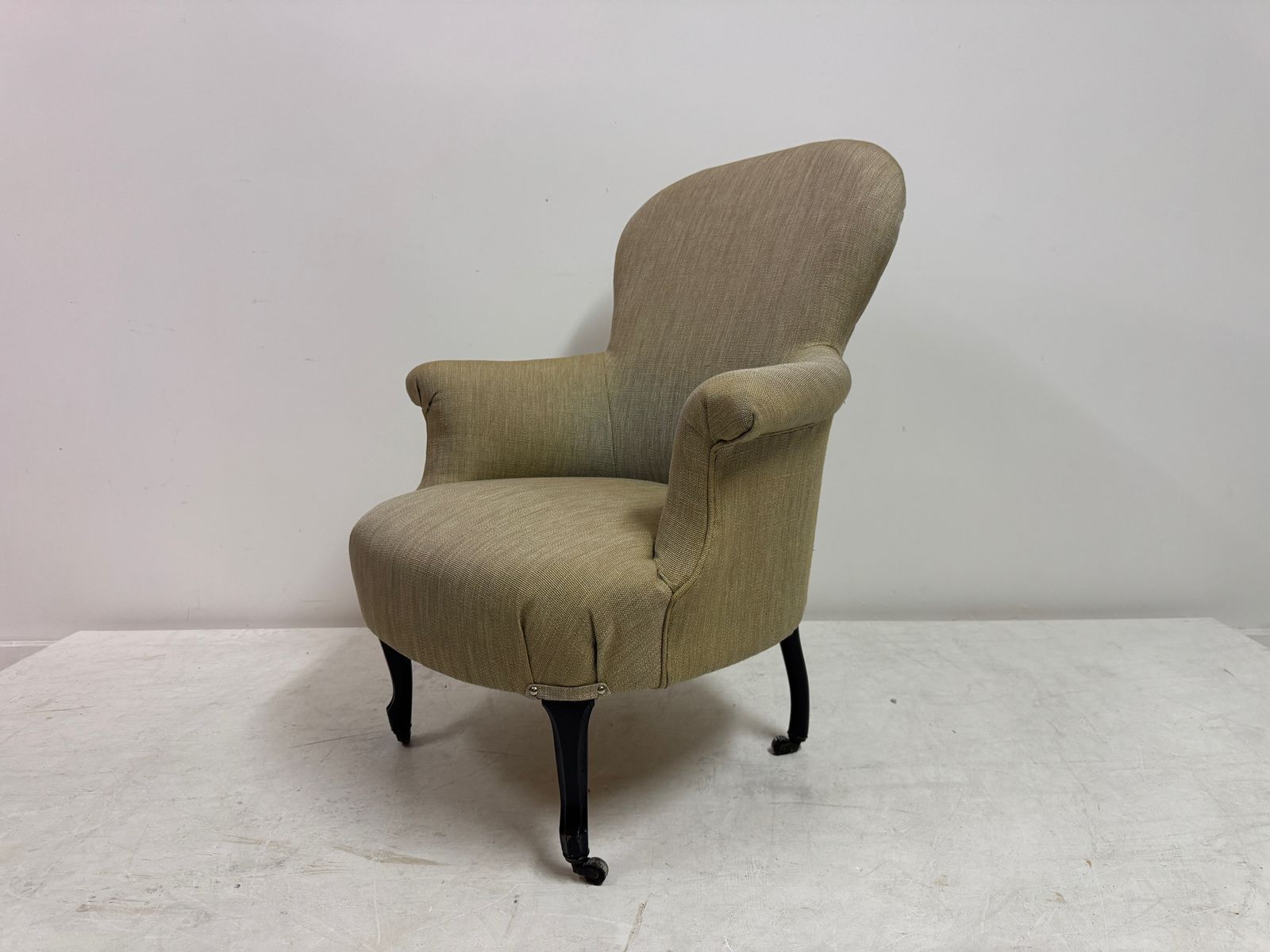 Antique Armchair In Neutral Fabric photo 495.0