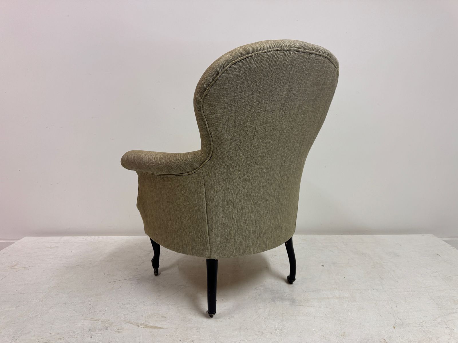 Antique Armchair In Neutral Fabric photo buy