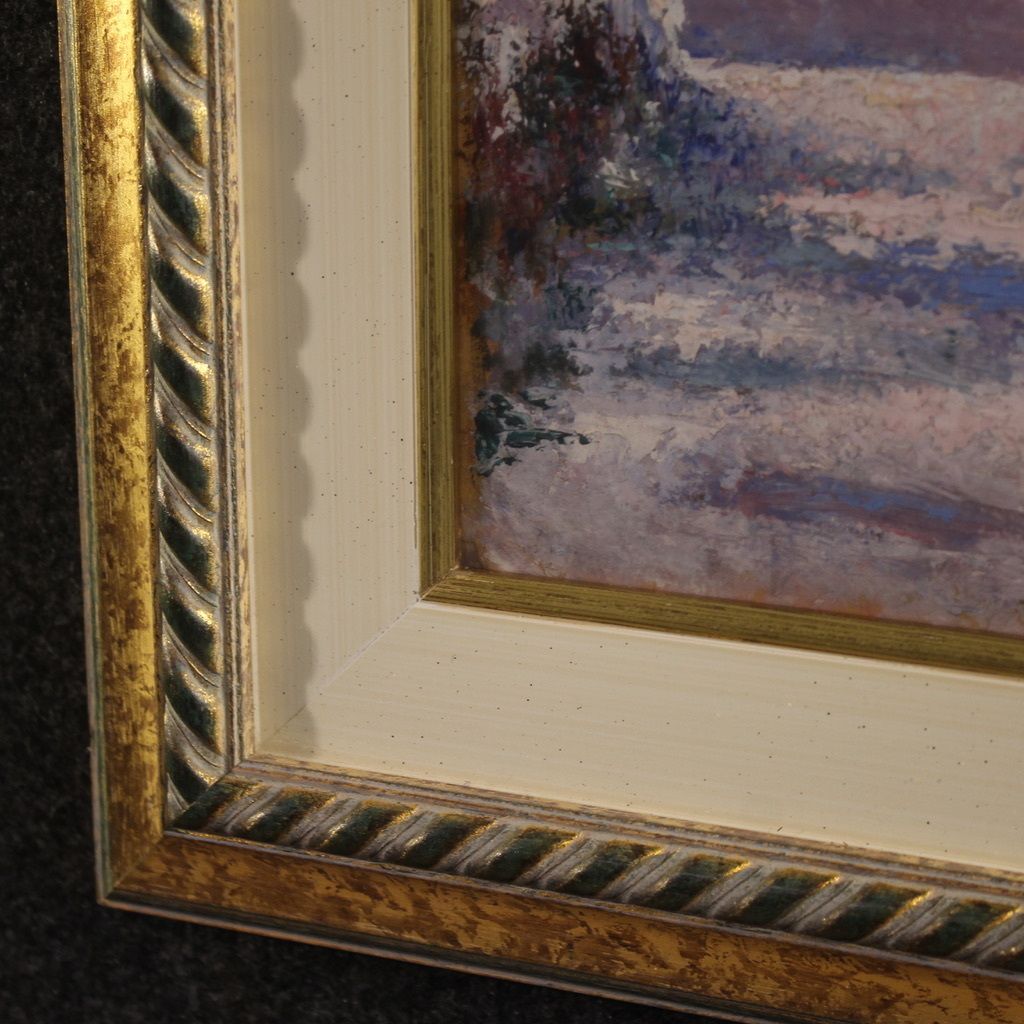 photo furniture Italian Snowy Landscape Painting Signed And Dated 1932