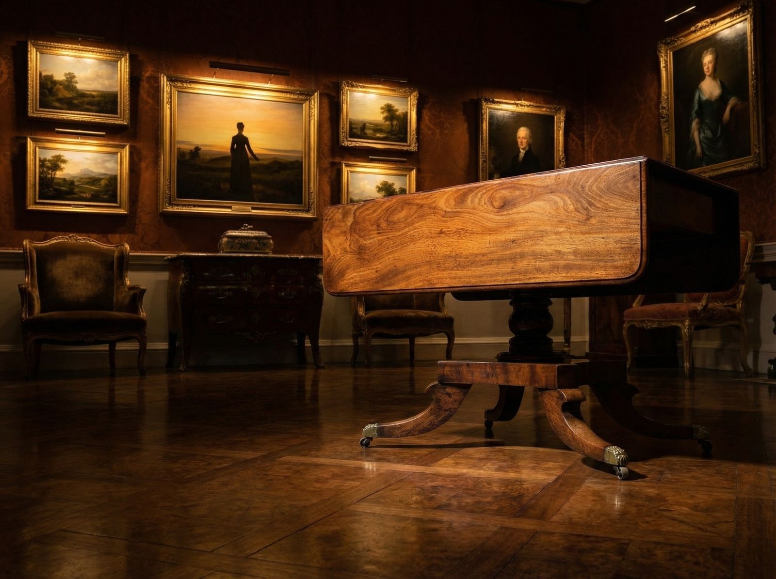 photo furniture Fine Quality George III Cuban Mahogany Pembroke Table C. 1770