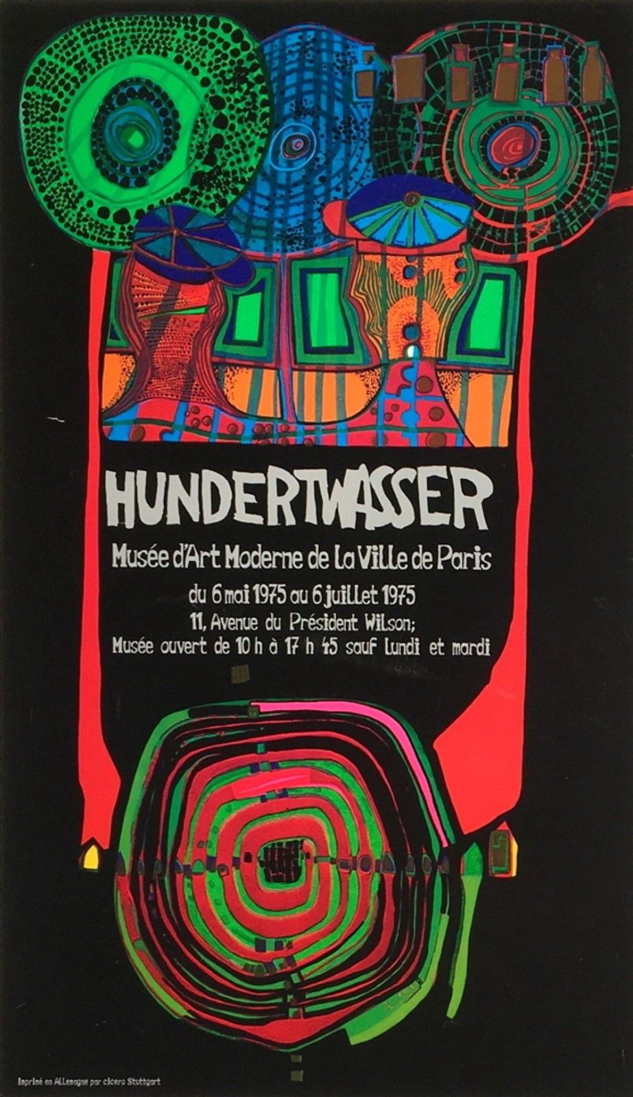 Friedensreich Hundertwasser Poster Expo 1975 Musée Art Moderne Paris