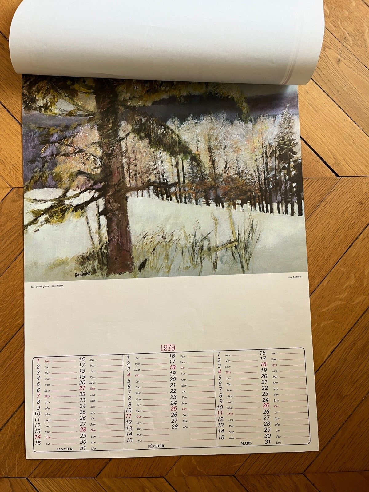 Guy Bardone 1979 Calendar Signed Autographed 6 Reproductions photo for sale