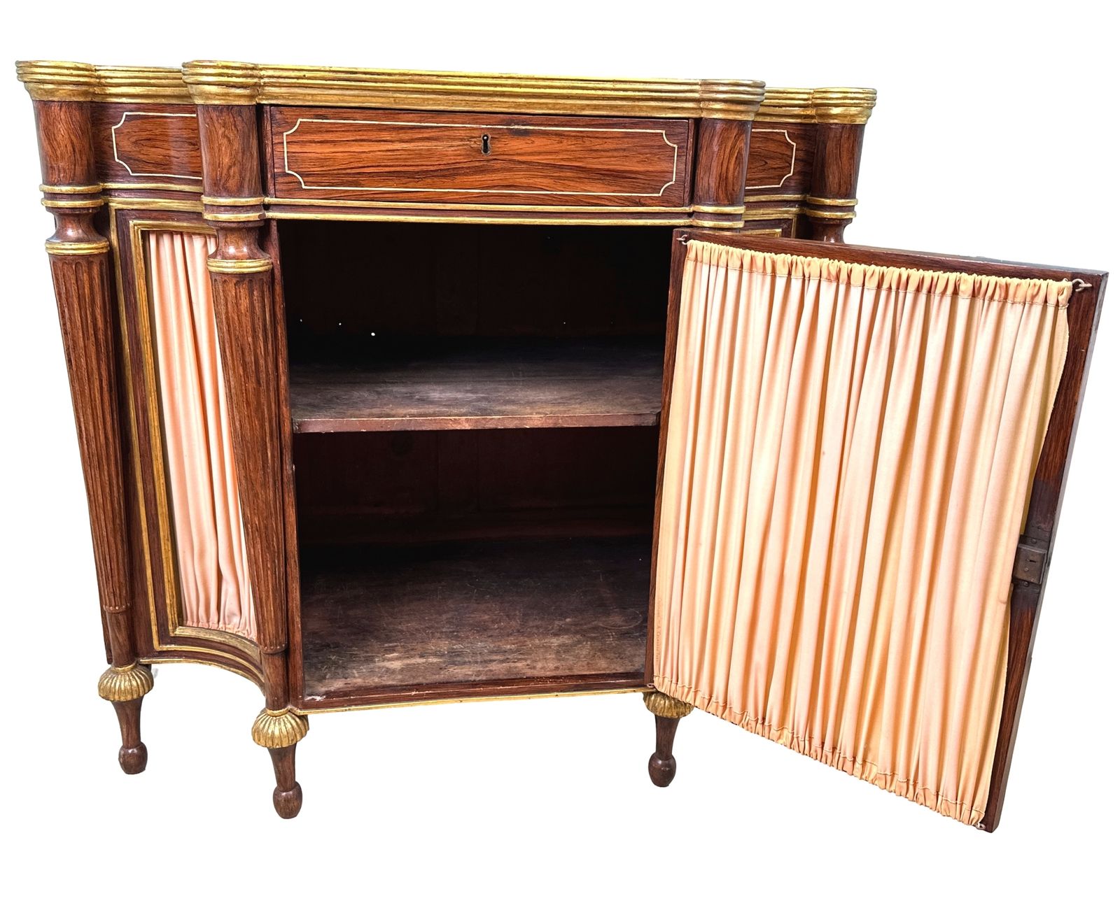 Regency Simulated Rosewood Breakfront Side Cabinet  (England, Circa 1825) photo for sale