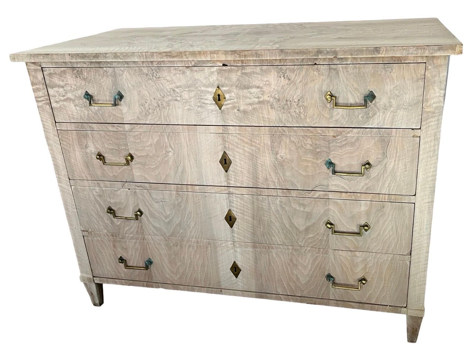 photo for sale German Walnut Chest Of Drawers With Bookmatched Walnut Burl Book Matched Veneer