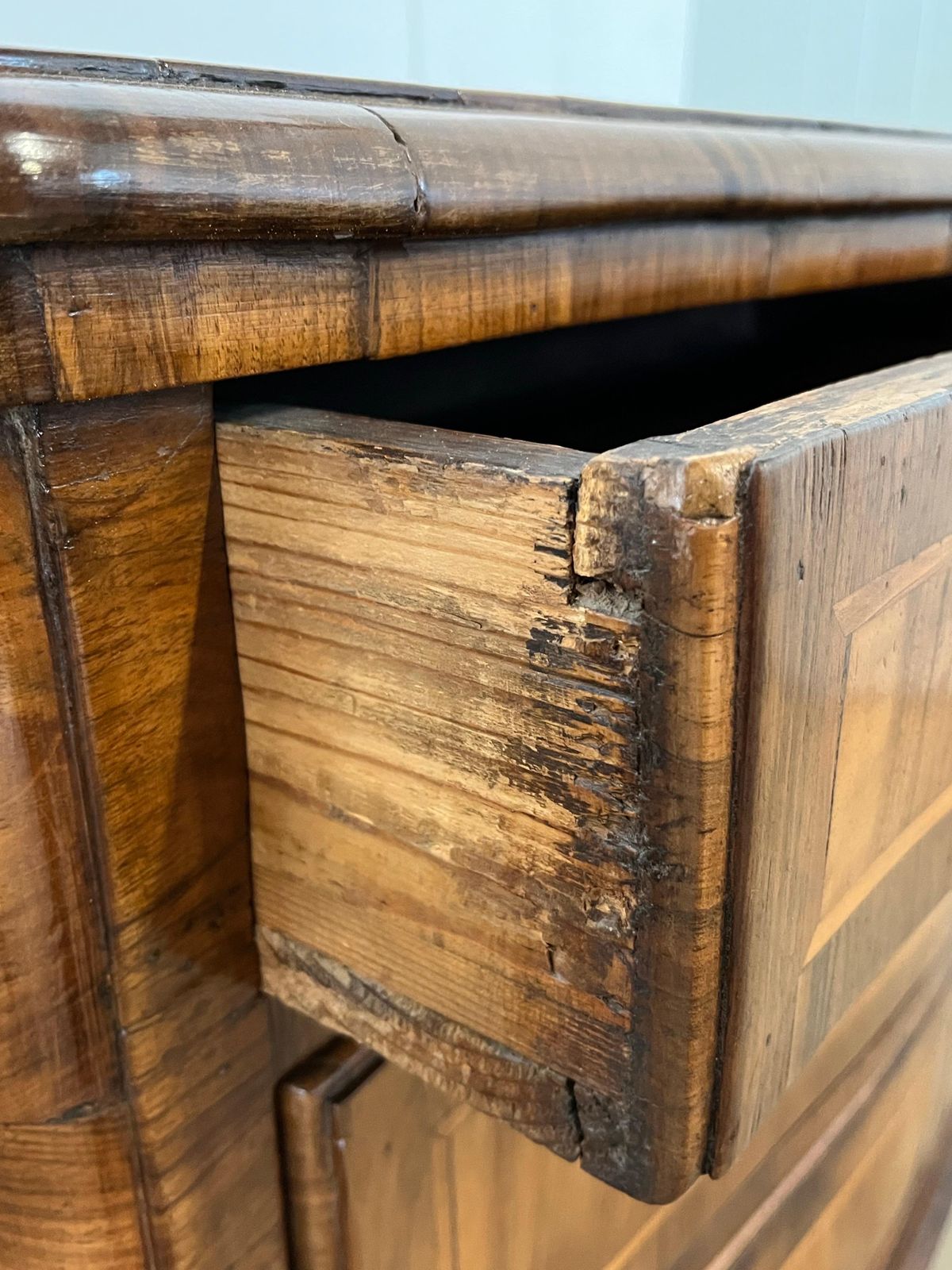 photo buy Italian Walnut Louis XV Chest Of Drawers, Commode With Burl Veneer