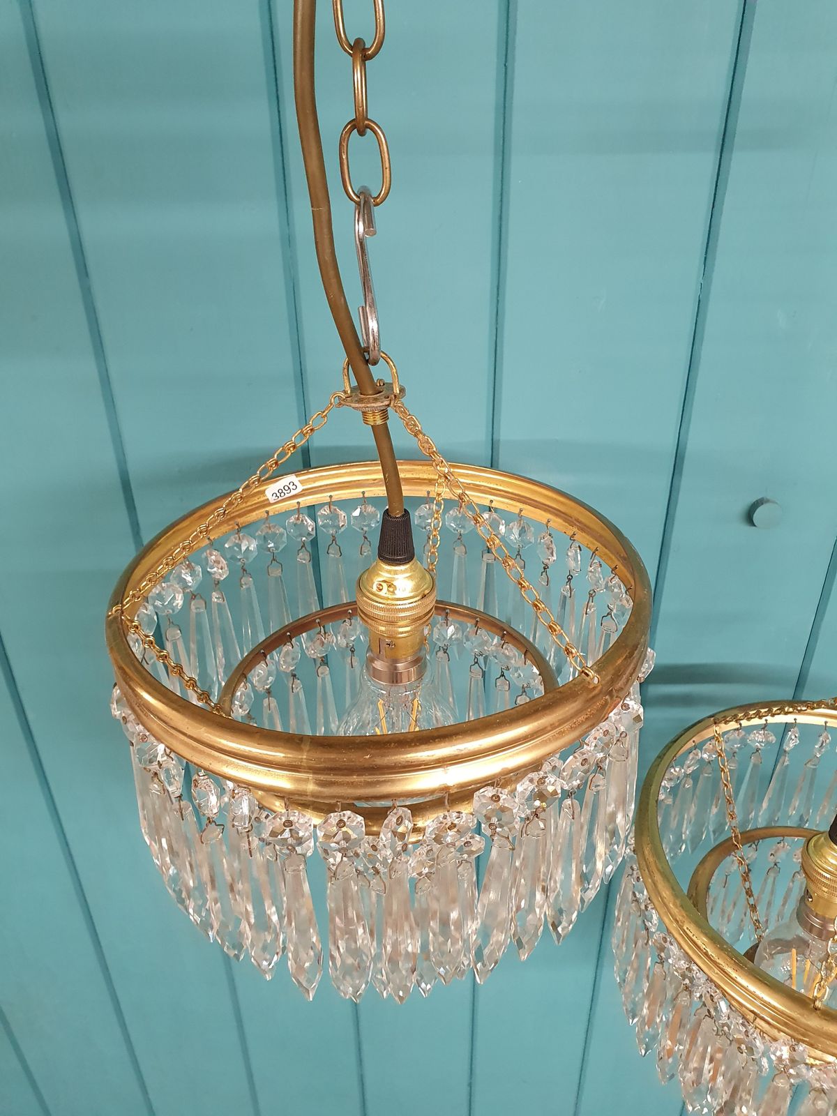 Pair Of Spike Chandeliers Early 20th Century 8" photo Lighting