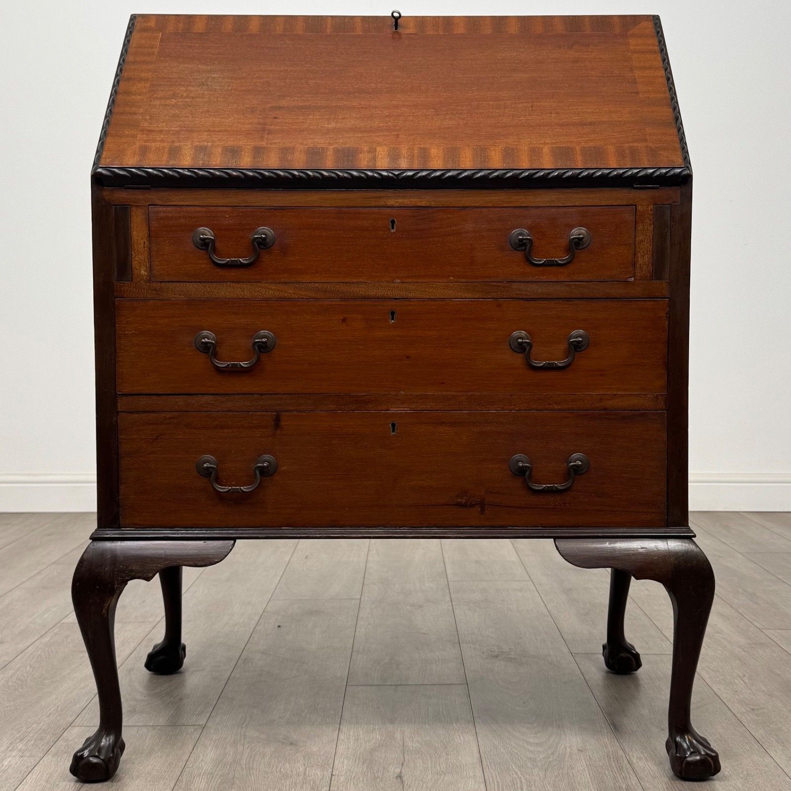 Antique 20th Century Edwardian Bureau In Mahogany ( Af 5257 )