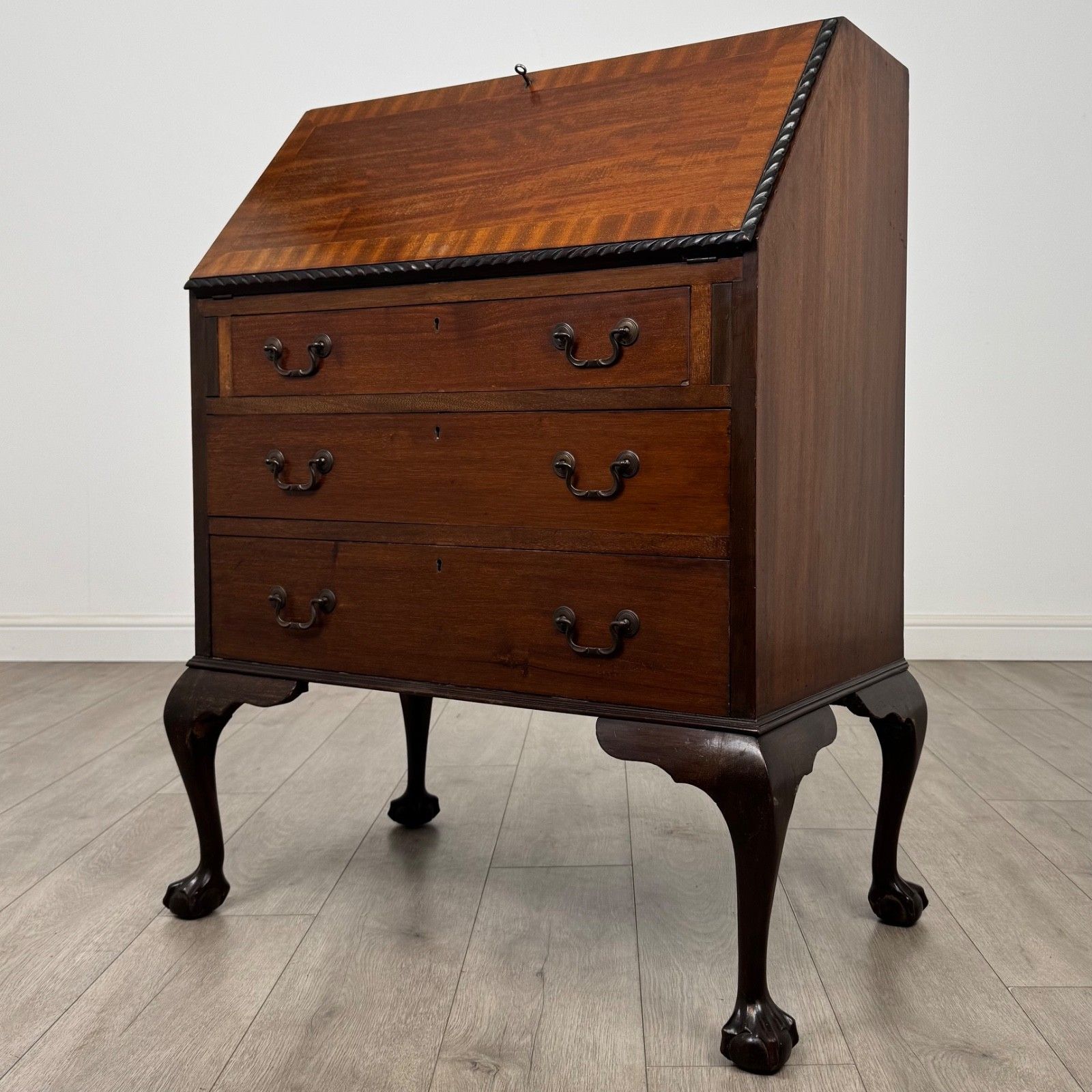 Antique 20th Century Edwardian Bureau In Mahogany ( Af 5257 ) photo for sale