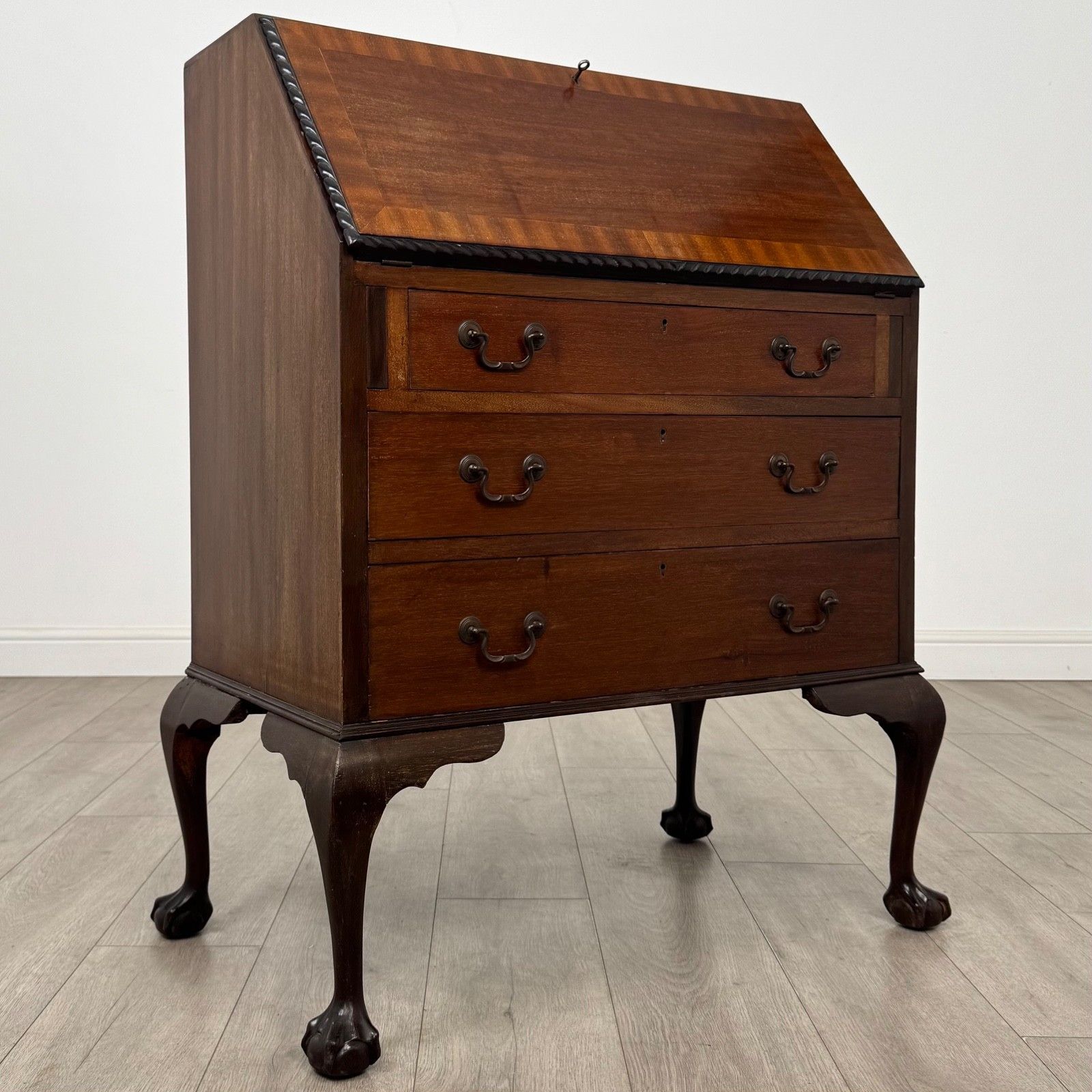 photo furniture Antique 20th Century Edwardian Bureau In Mahogany ( Af 5257 )