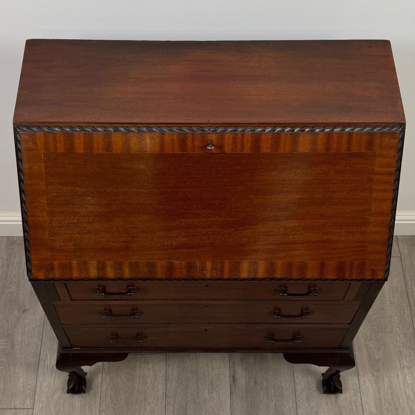photo for sale Antique 20th Century Edwardian Bureau In Mahogany ( Af 5257 )