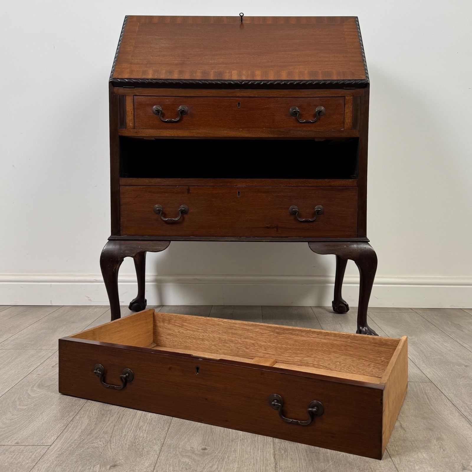 425.0 Antique 20th Century Edwardian Bureau In Mahogany ( Af 5257 ) photo