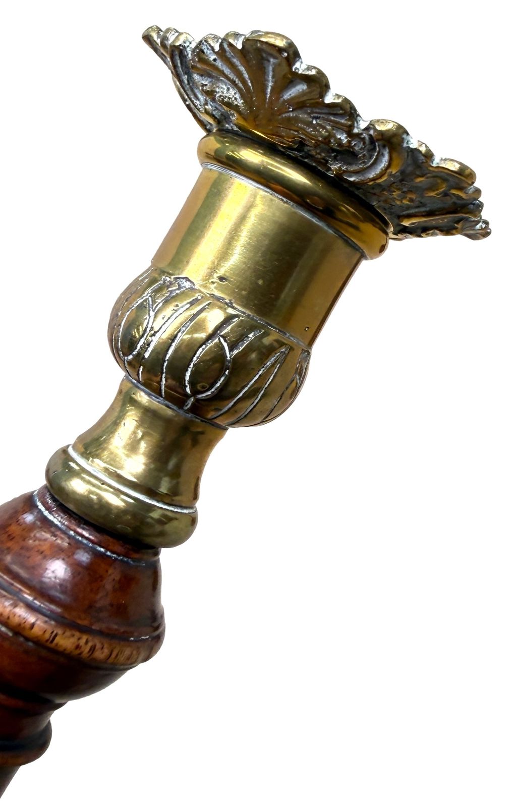18th Century Mahogany & Brass Candlesticks (England, Circa 1760) photo vinterior