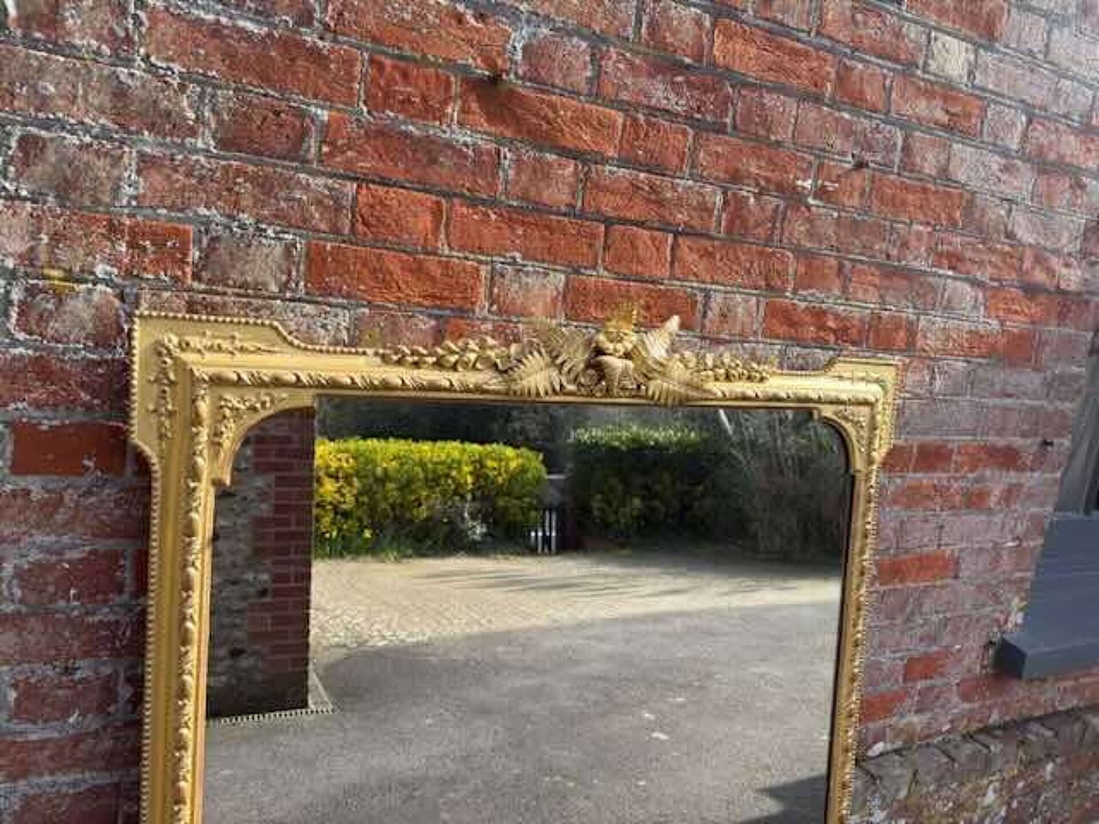 A Spectacular Large Antique English 19th Century Gilt Overmantle Mirror. photo furniture